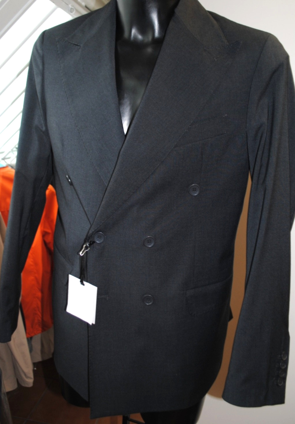 EXTE’ TAILORED DRESS FRESH FABRIC WOOL SIZE 56 540.00 TAG AB GREY