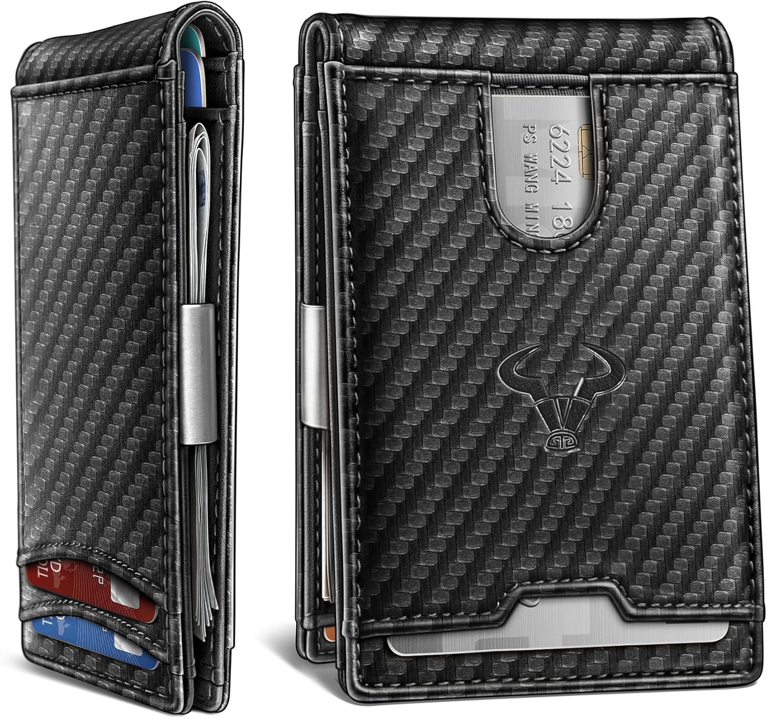 Men Wallet Airtag&Standard Use,Slim Front Pocket Wallet Money Clip for Gifg Men