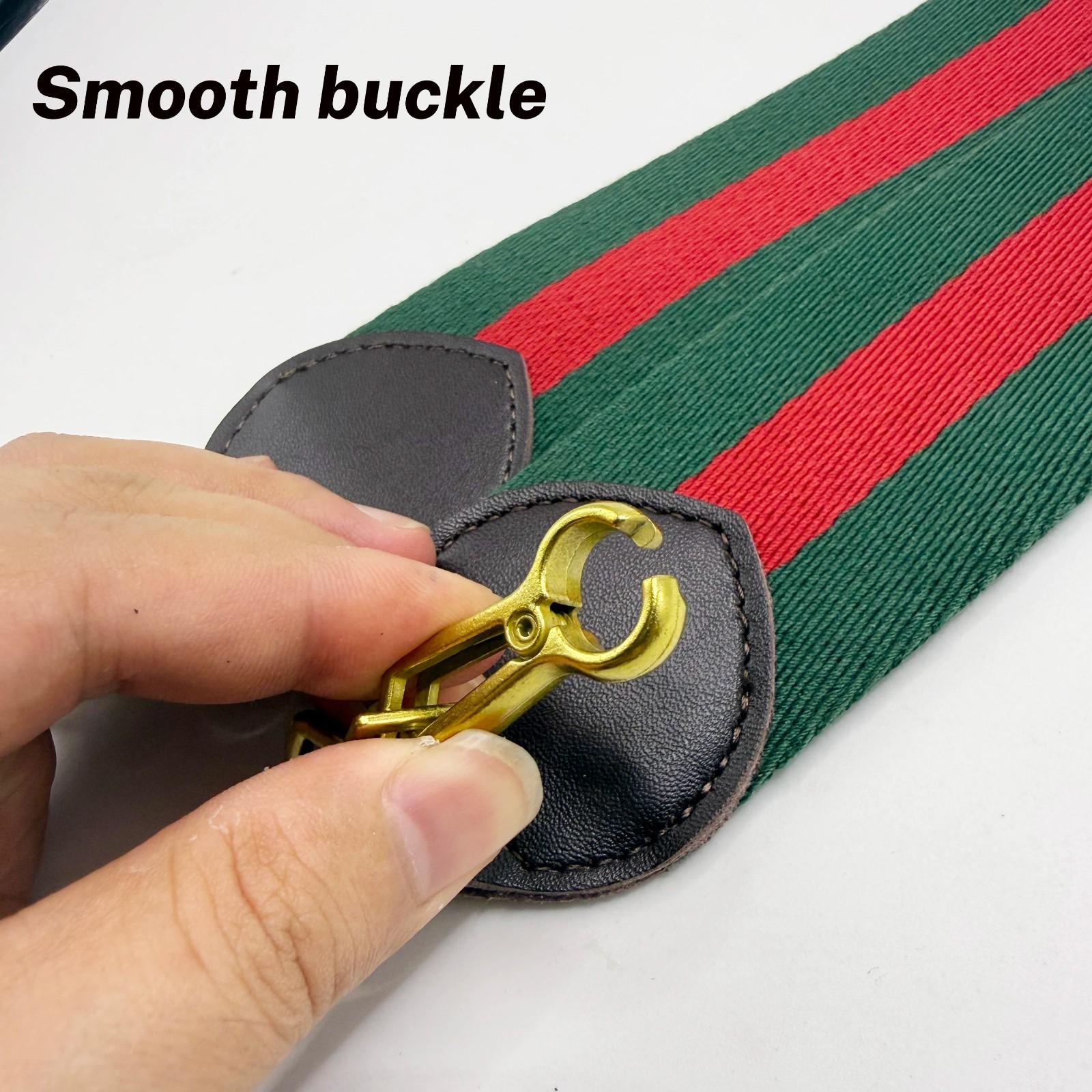 New Crossbody Shoulder Strap Gucci Replacement No Logo Green-Brown Web Leather