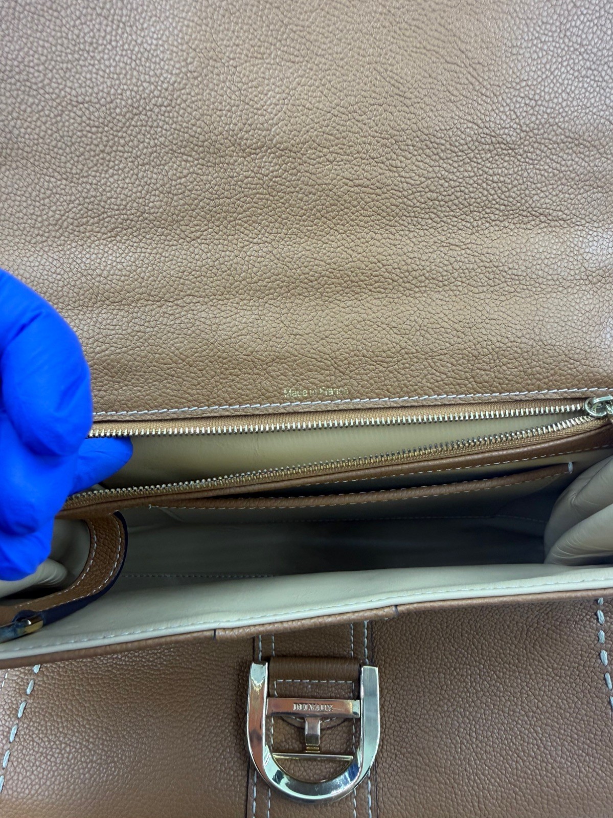 Delvaux Brillant Grained Calfskin lychee texture handbags Caramel medium