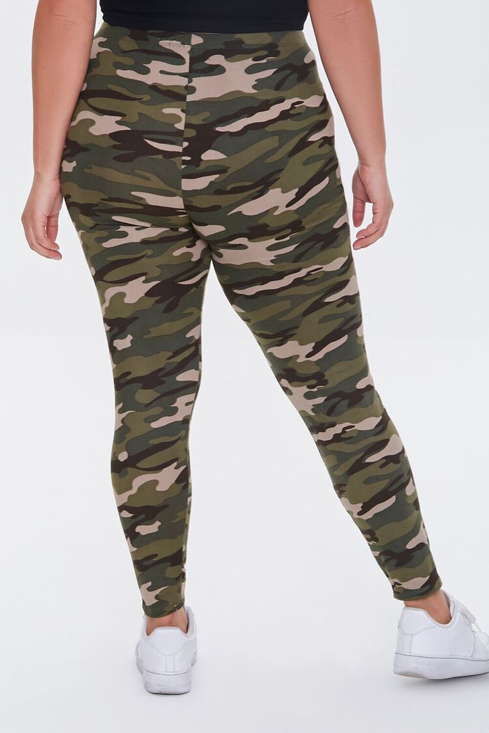 Jack David Women’s Plus Size Army Green Camo Camouflage Soft Leggings 1X-2X-3X