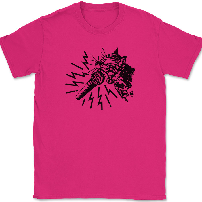 Cat Rock Screamo T-Shirt Funny Kitten Feline Band Hiss Music Tee