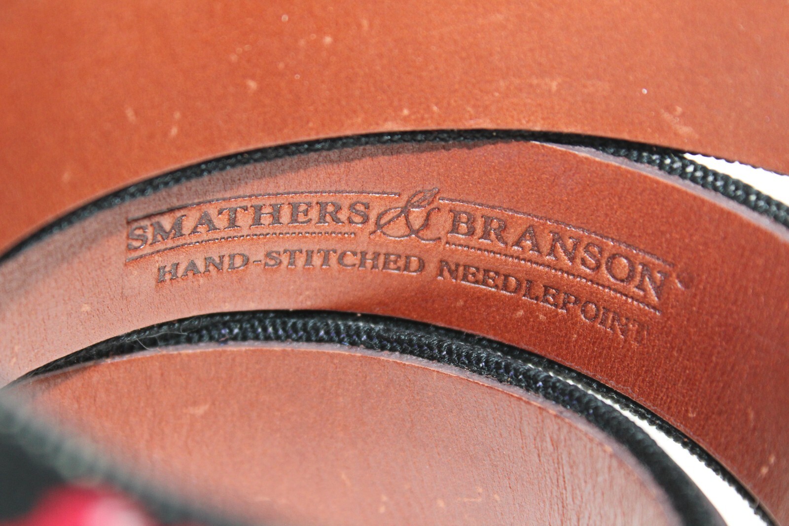 NEW IN BOX! SMATHERS & BRANSON ROLLING STONES Men’s 42 Needlepoint Leather Belt