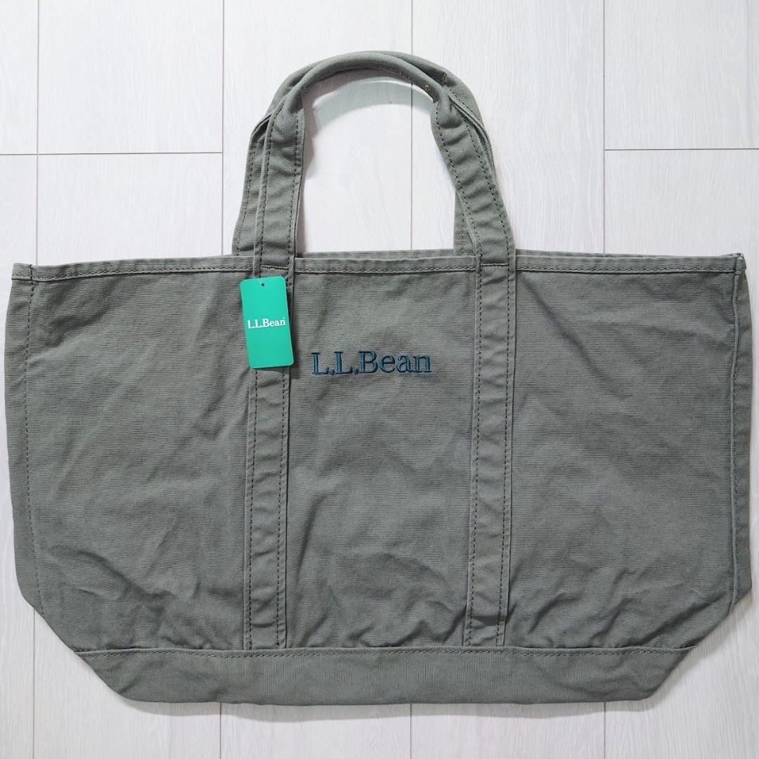 L.L.Bean Limited Edition Grocery Tote Dusty Olive Washed Boat Bag Used