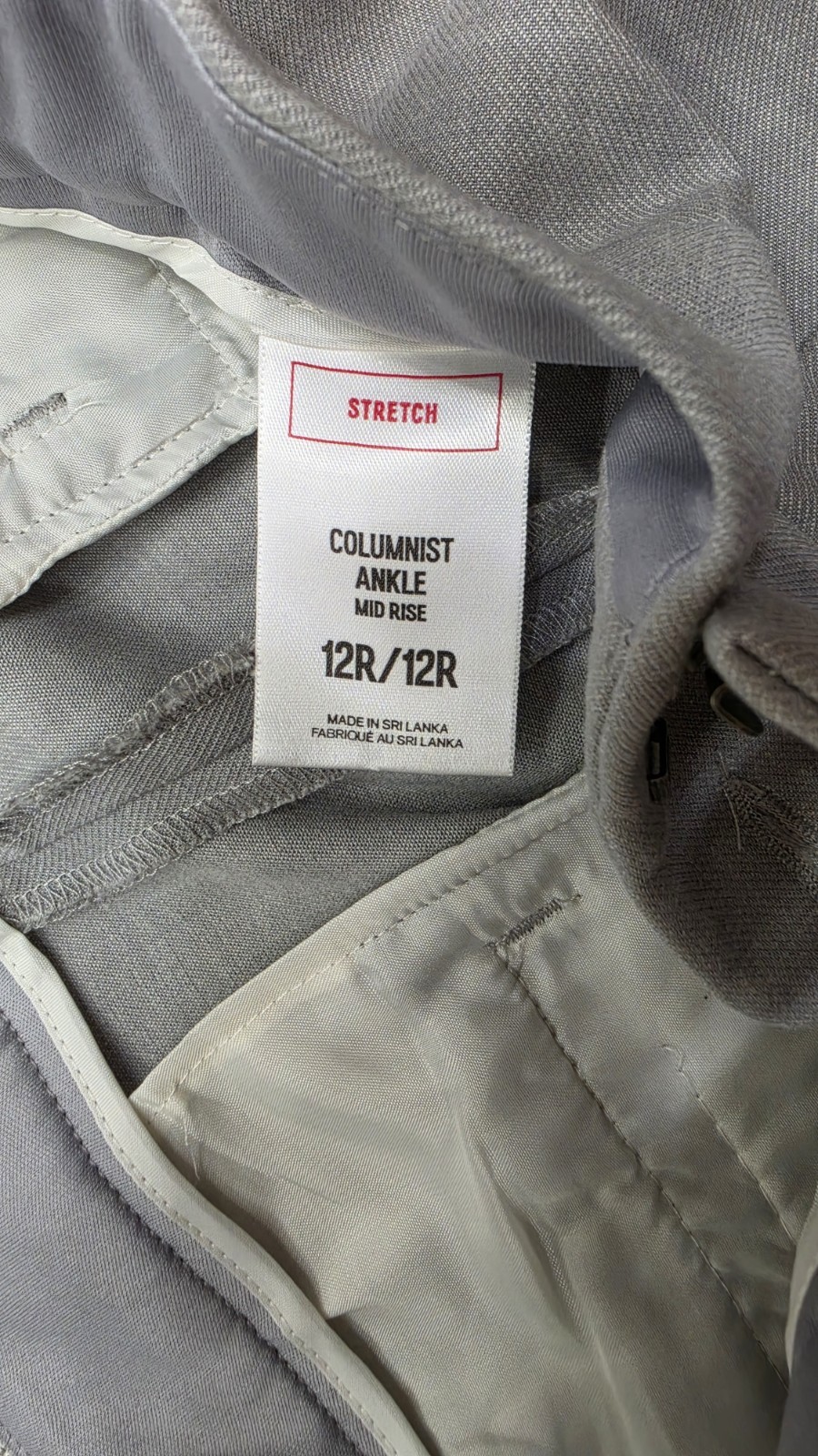 Express Columnist Ankle Pants Women’s 12R Gray Mid Rise Stretch Dress Pants