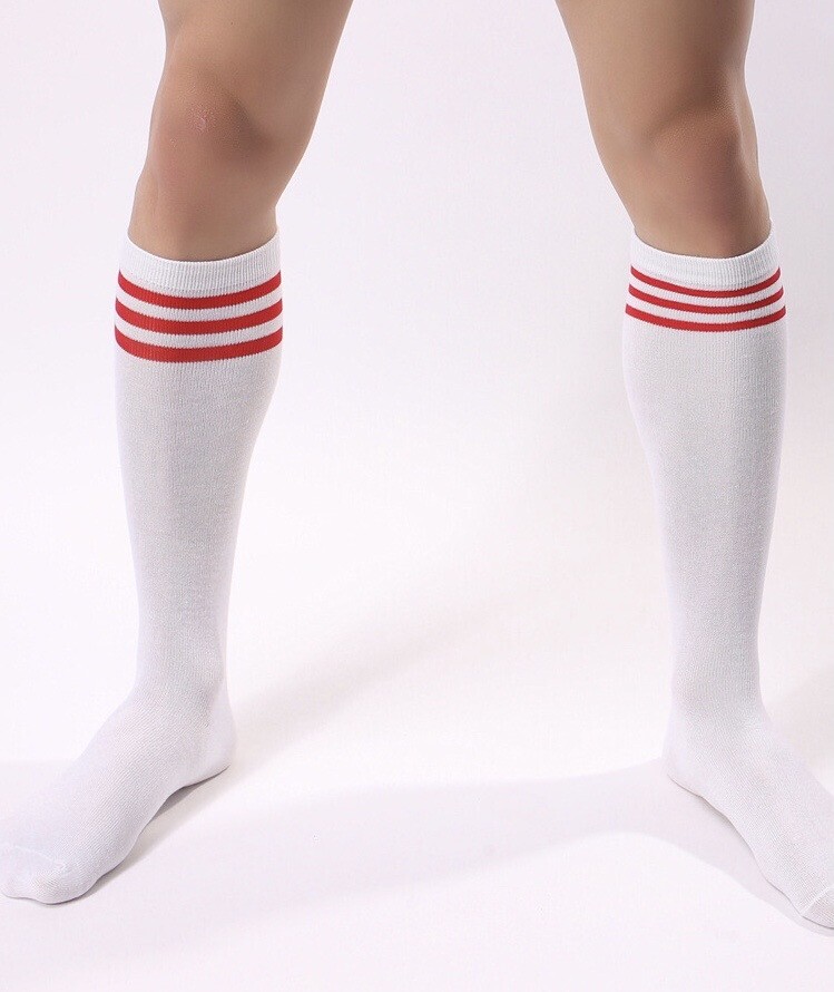 Men’s | 80’s | Old School | Classic Striped | High Knee | Athletic Tube Socks |