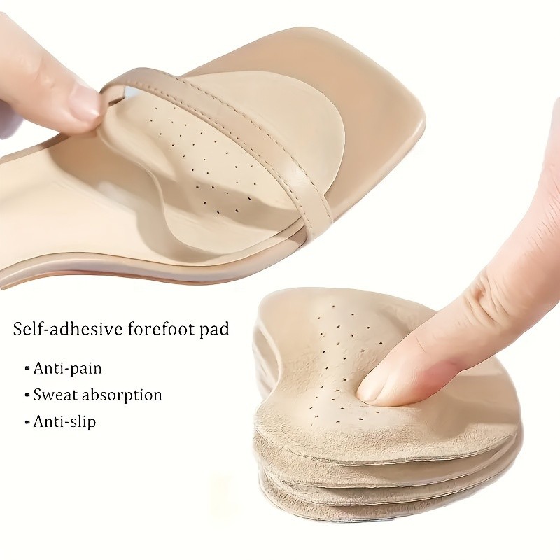 4Pcs Self-Adhesive Forefoot Pads, Non-Slip for Sandals & High Heels
