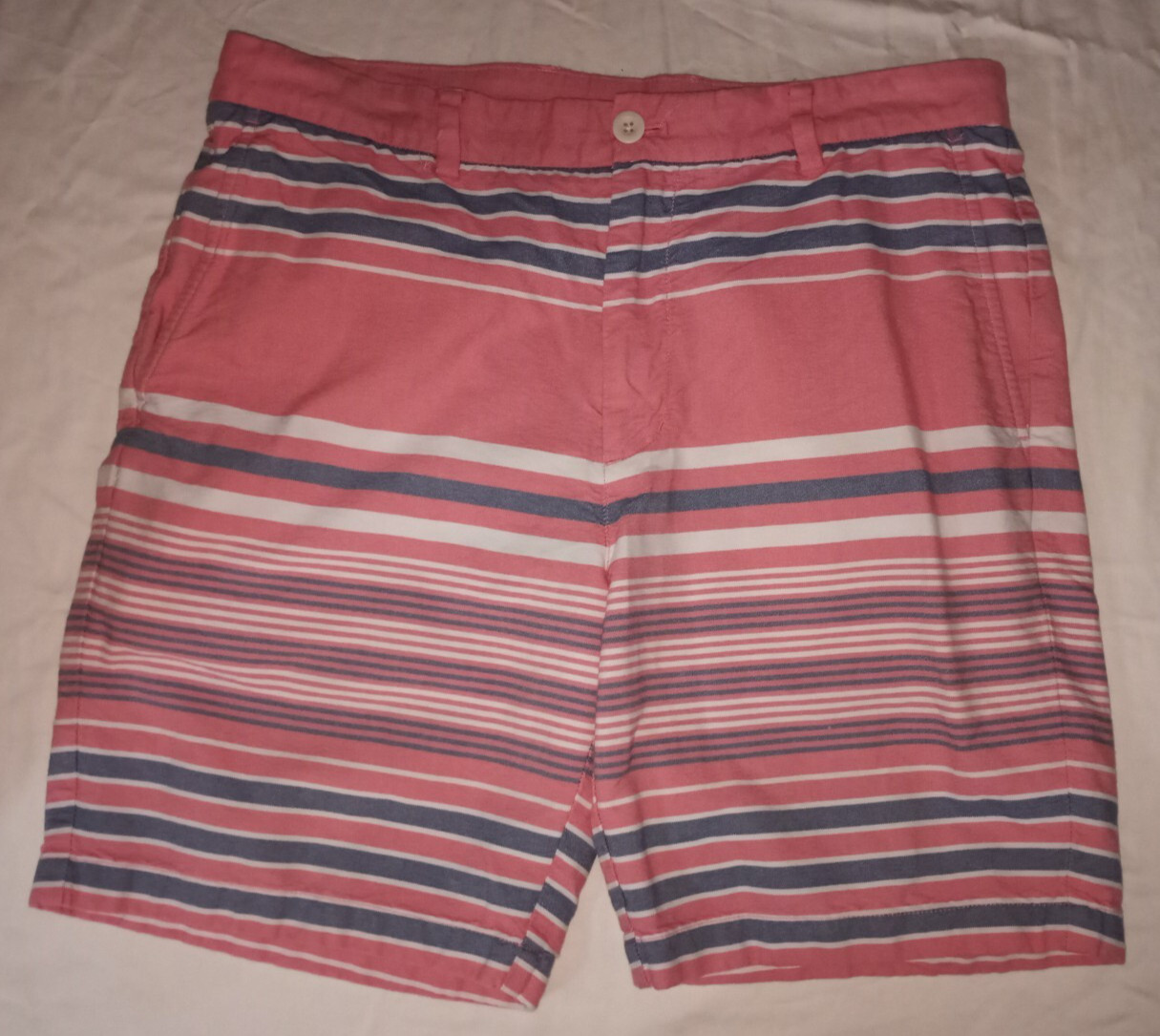 😃Vineyard Vines Pink Blue White Striped Breaker Short Mens 35X8 PRISTINE