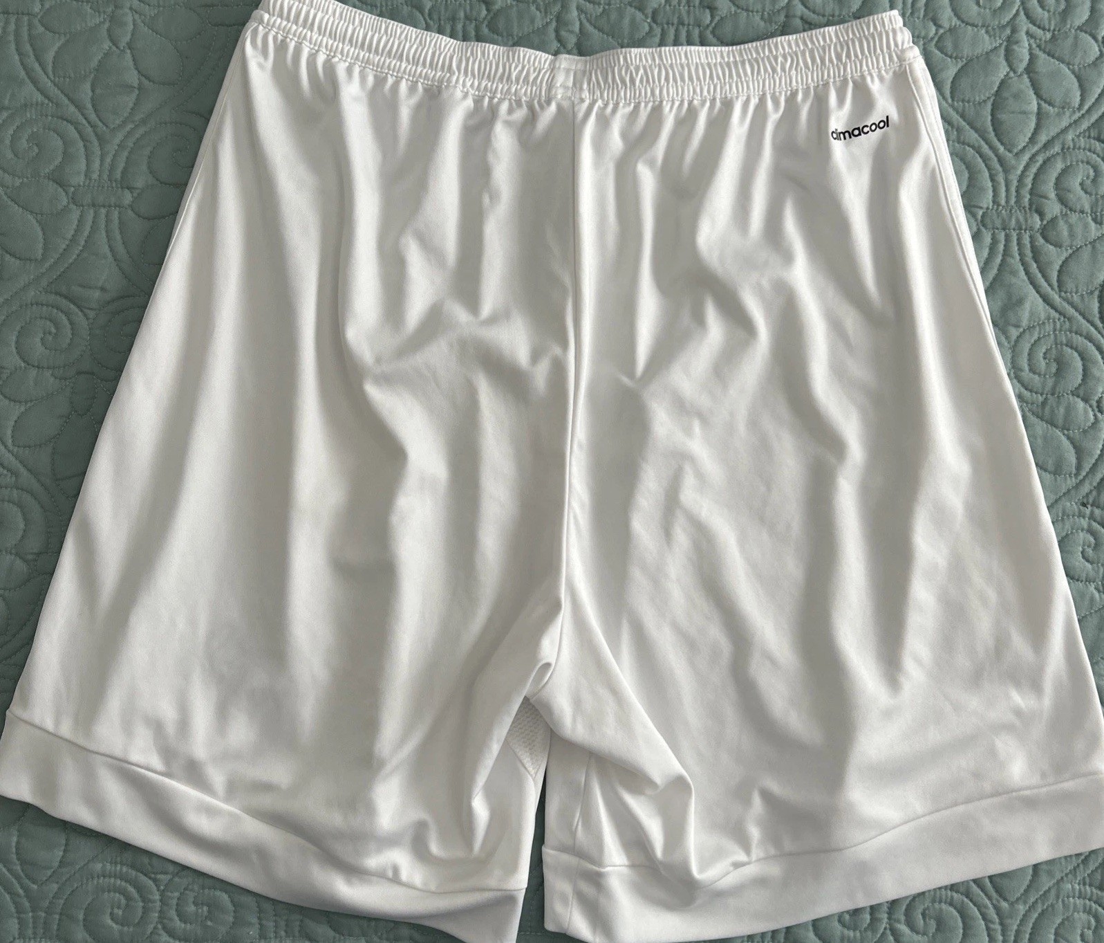 Adidas Shorts Men L ClimaCool White 3-Stripe Athletic Soccer Team