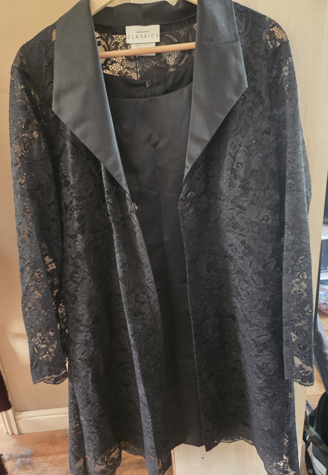 Modern Classics Debenhams Black Dress & Lace Jacket Size 16 LBD Cocktail