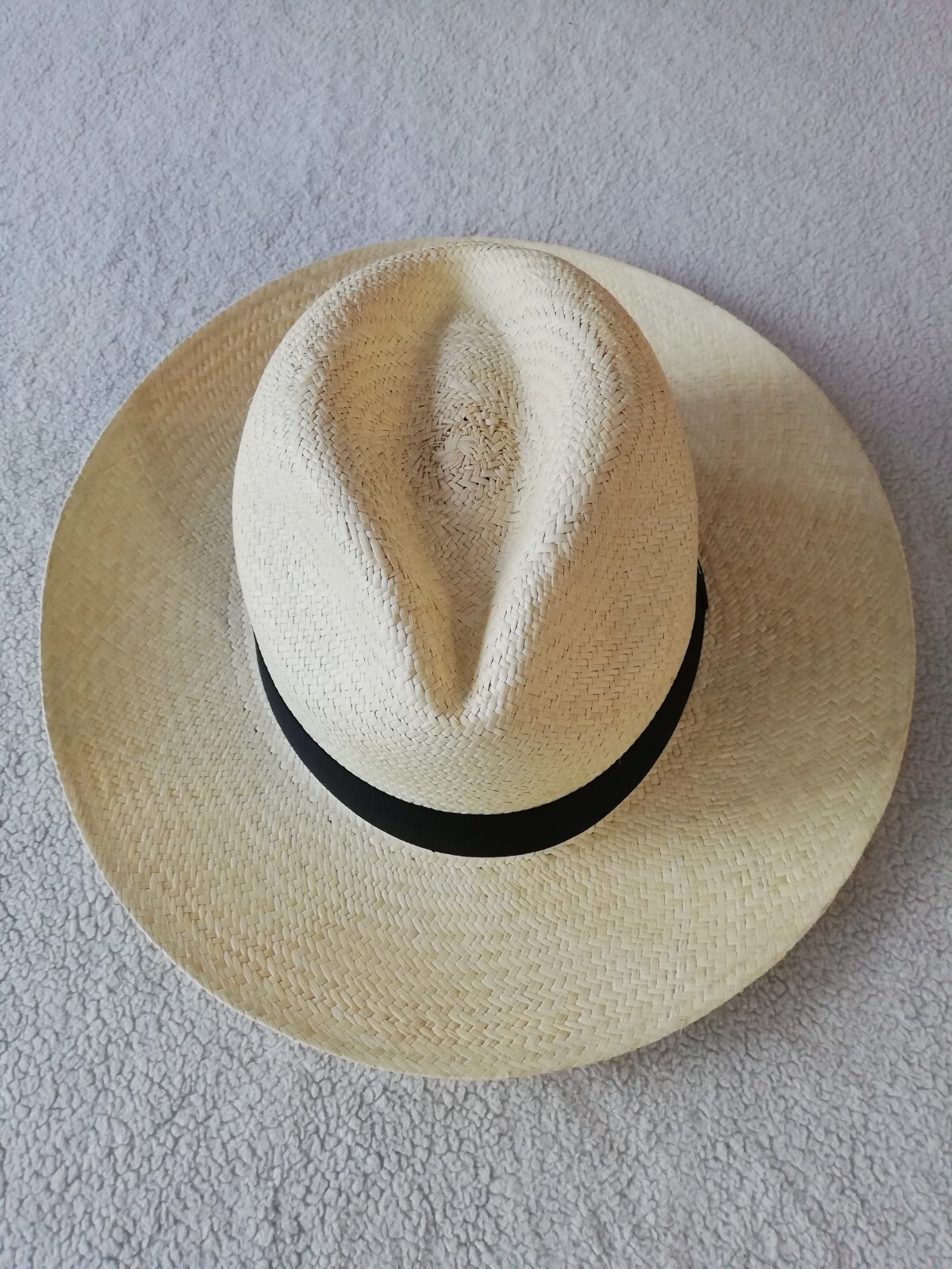 GENUINE ECUADOR HAT “PANAMA HAT” 100% TOQUILLA STRAW MEDIUM 58Cm CLASSIC BEIGE