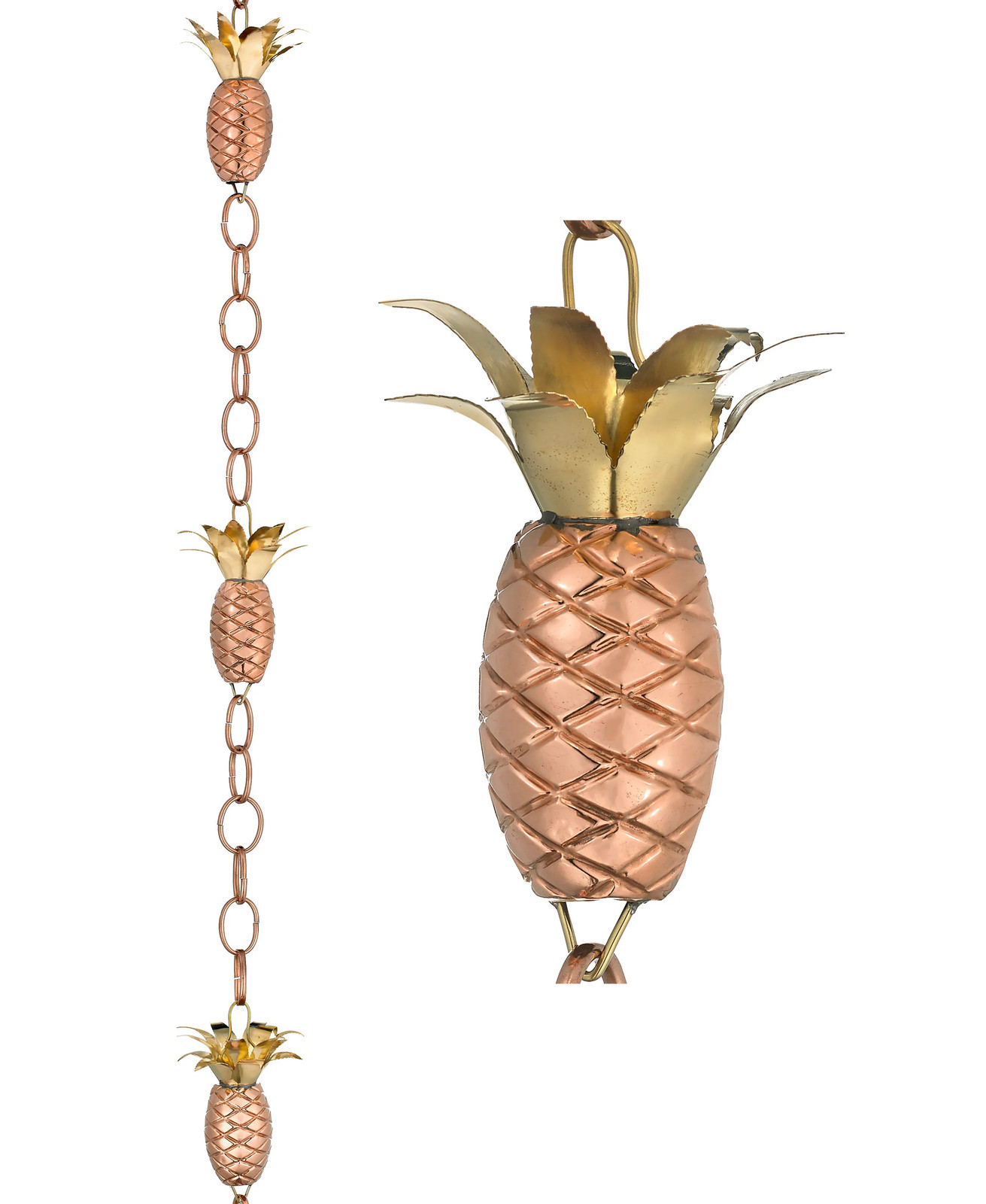 Good Directions 8.5-ft Copper Pineapple Rain Chains|22284