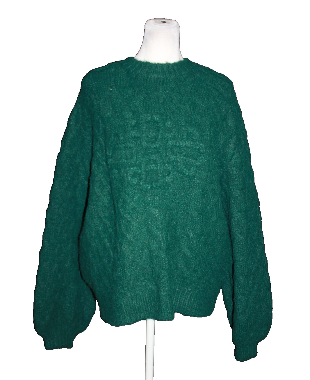 THE COUTURE CLUB Center Logo Sweater Women’s Size S Hunter Green Wool Blend