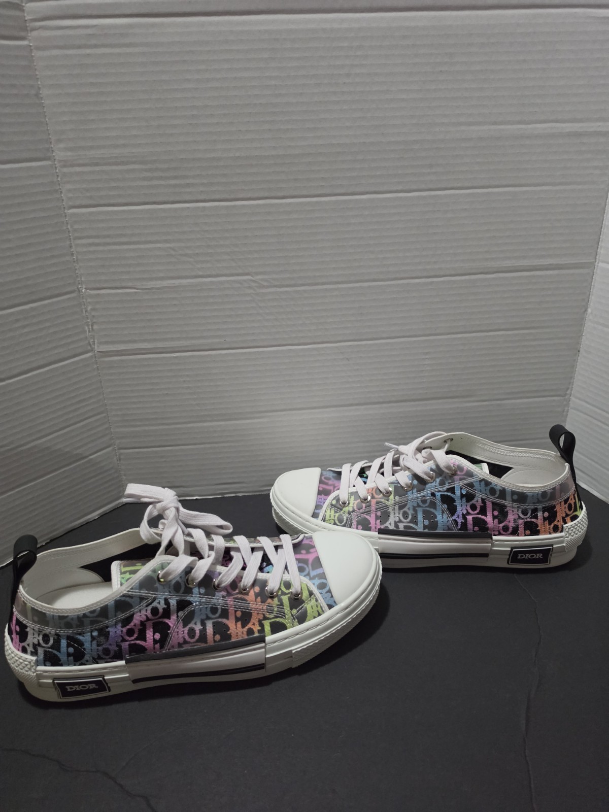 Sz 9 Men’s Dior B23 Multicolor Oblique Low Trainers Sneakers sz 42 Multicolor