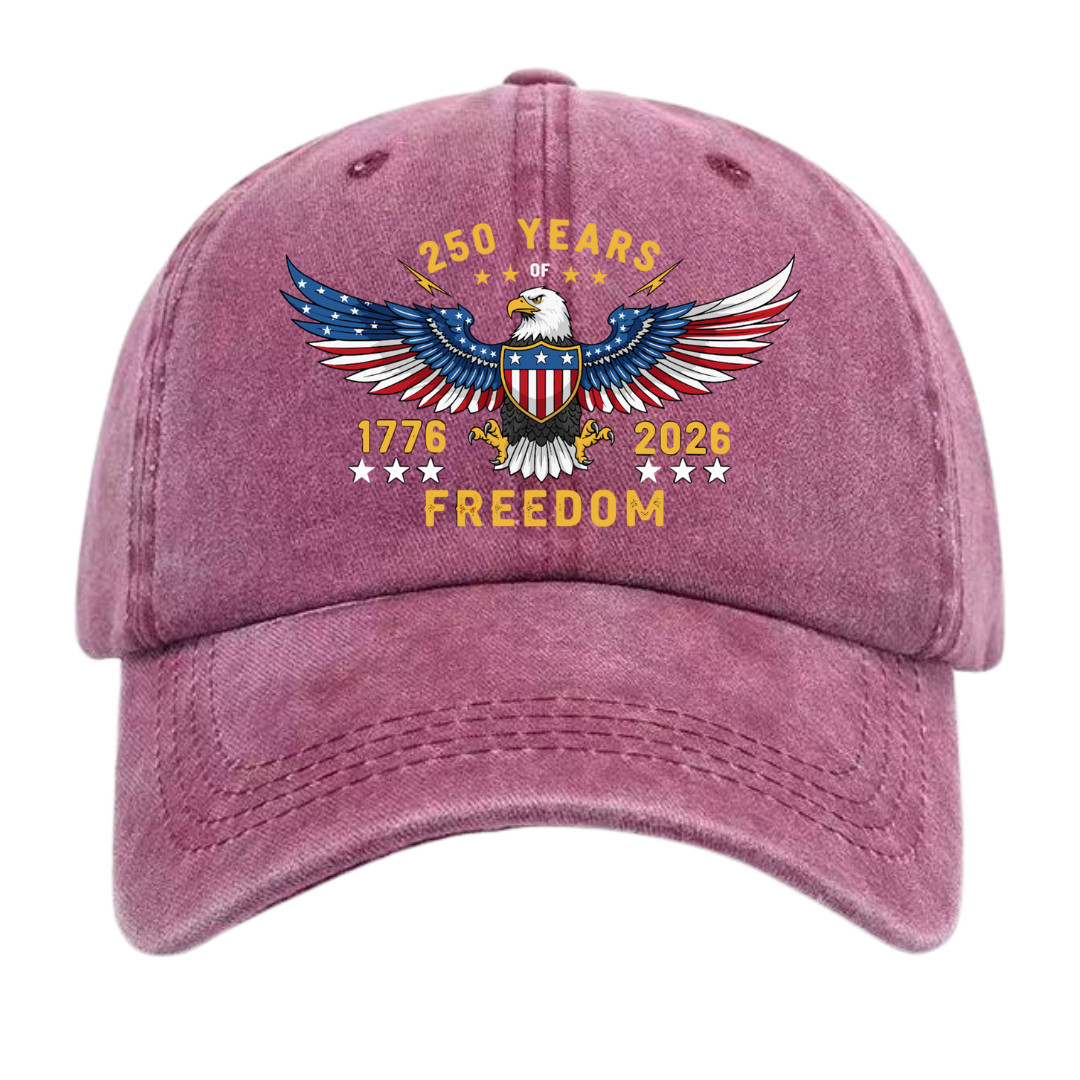 America 250 Years Freedom Hat – Bald Eagle 1776-2026 Anniversary Baseball Cap