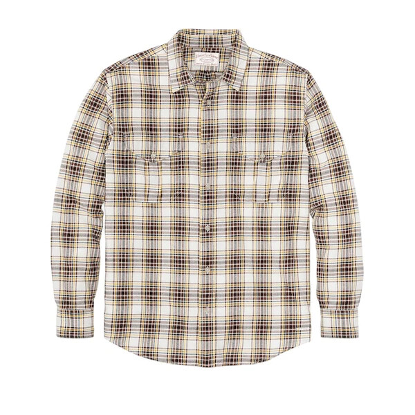 Filson Lightweight Alaskan Guide Shirt Tobacco White Mens 4oz NWT Choose Size