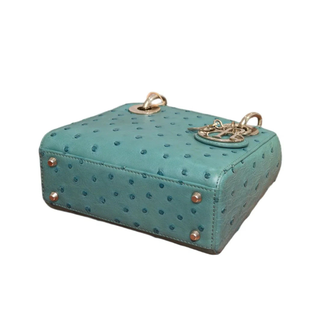 Dior Mini Lady Dior Turquoise Ostrich (zz071426e3r)