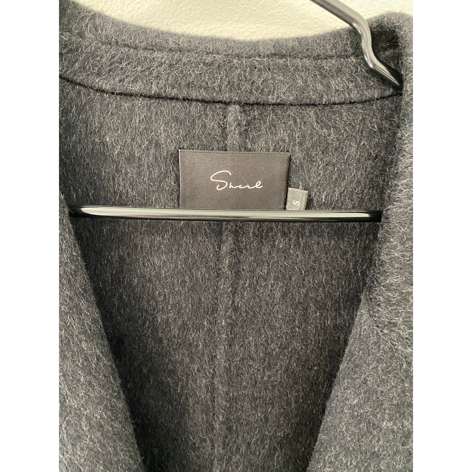 Sherl Studio 100% Wool Blend Belted Wrap Coat, Gray Minimalist, Size Small