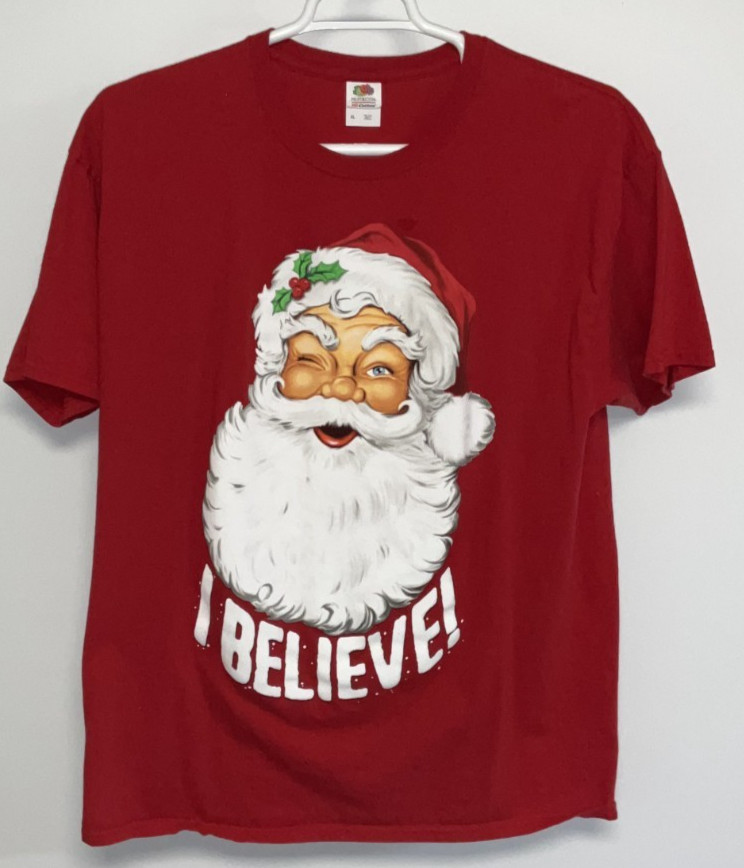 Santa Short Sleeve T-Shirt Ments Extra Large Red