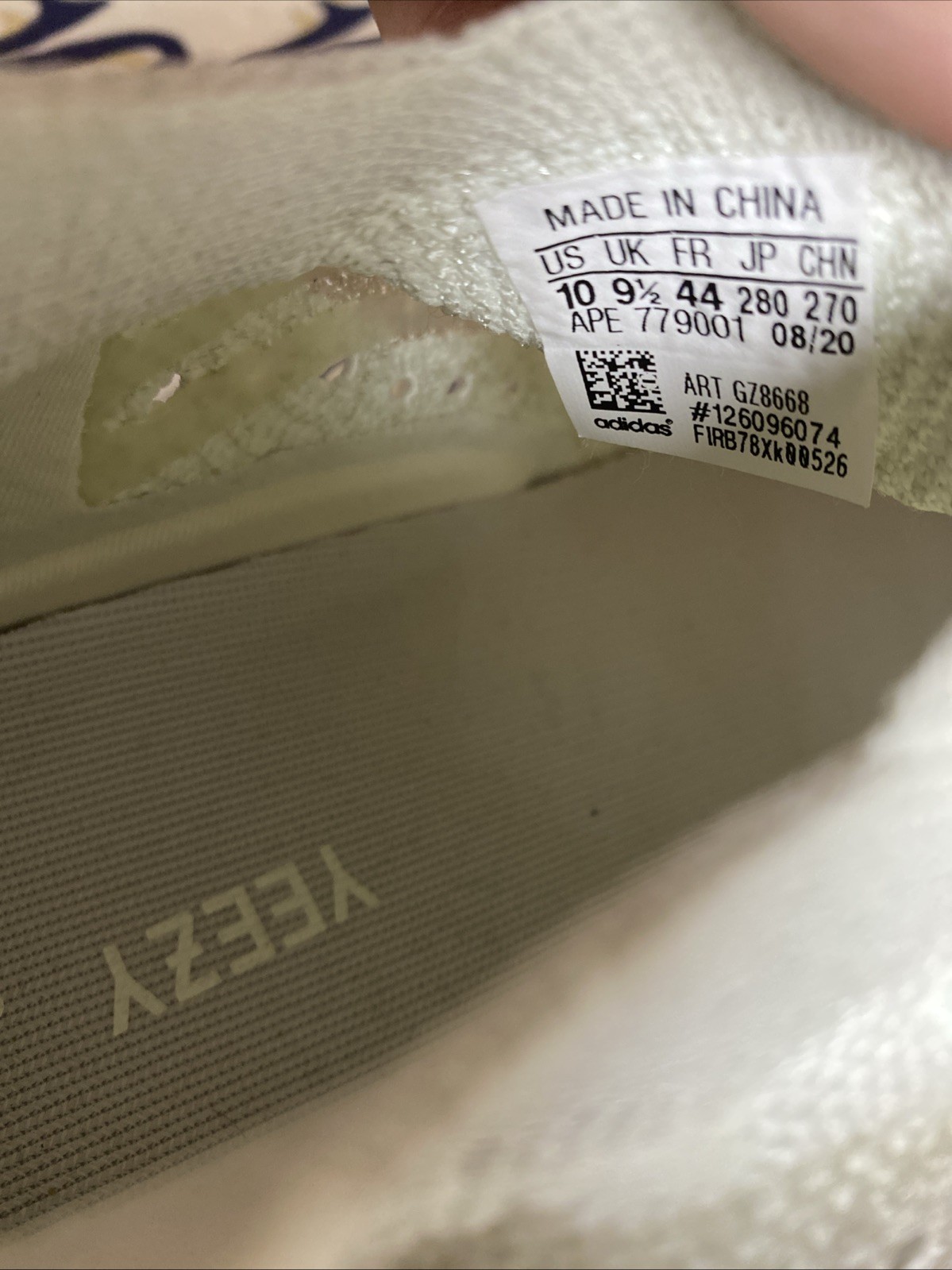 Size 10 Left Show Only – Adidas Men’s Yeezy Boost 380 Calcite Glow Brand New