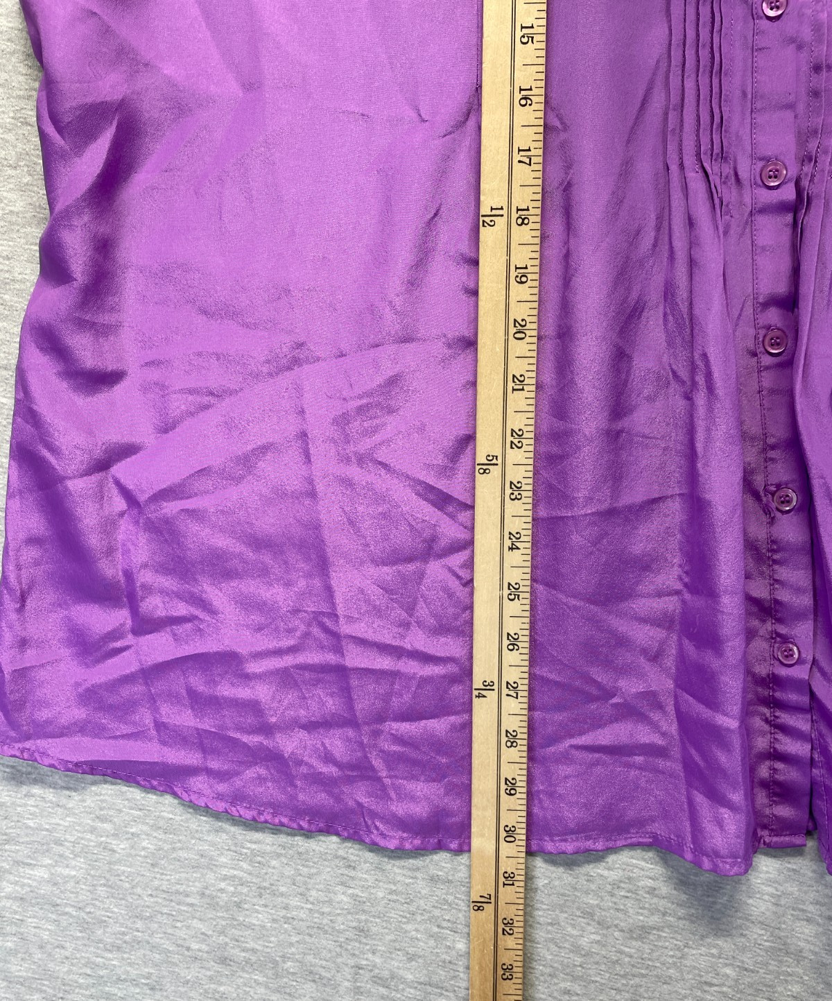 Brina & Em Blouse Top Womens 3X Purple Pintuck Pleats Sleeveless Button Front