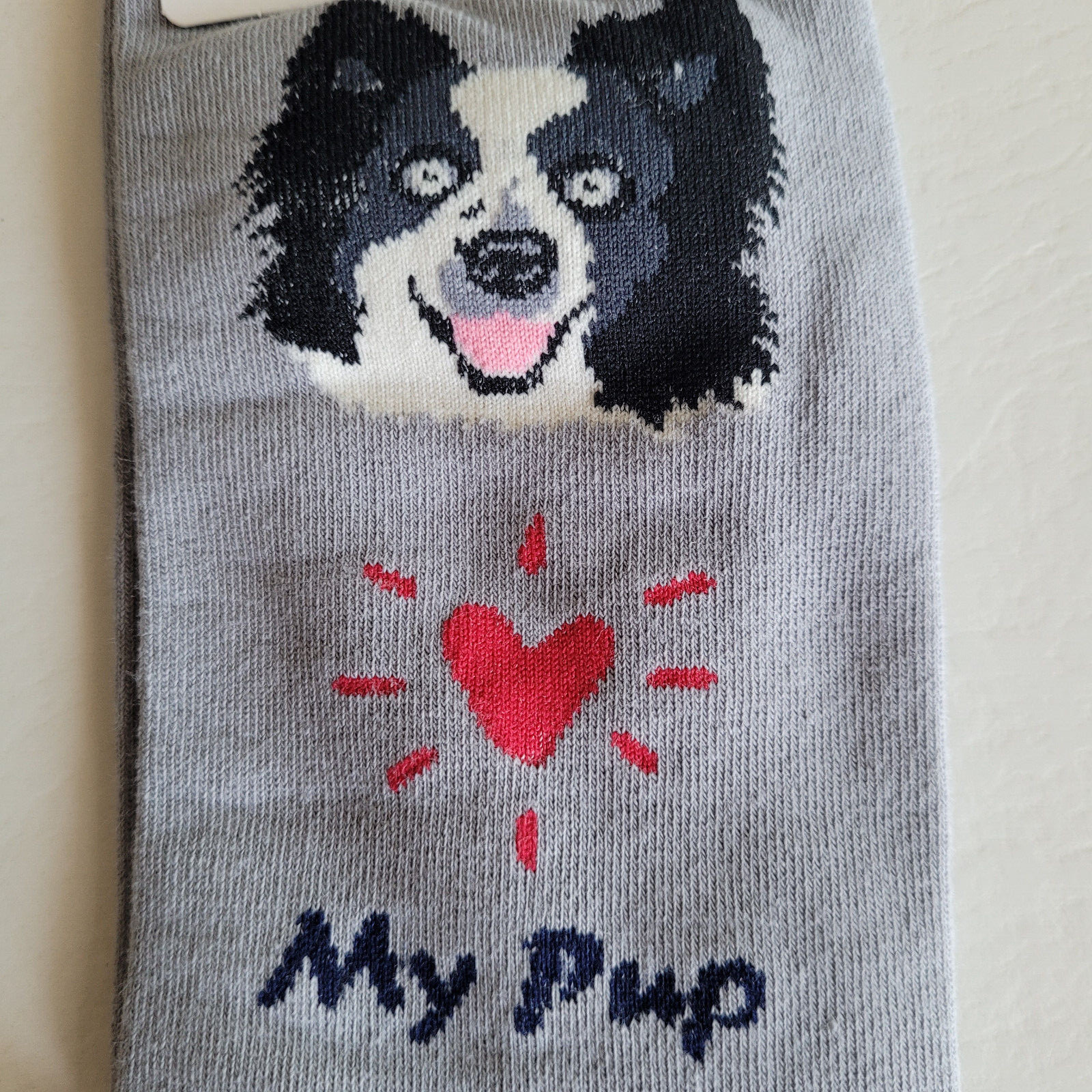 Border Collie Dog Socks Fun Novelty Dress Casual Unisex SOX FineFit One Size Pup