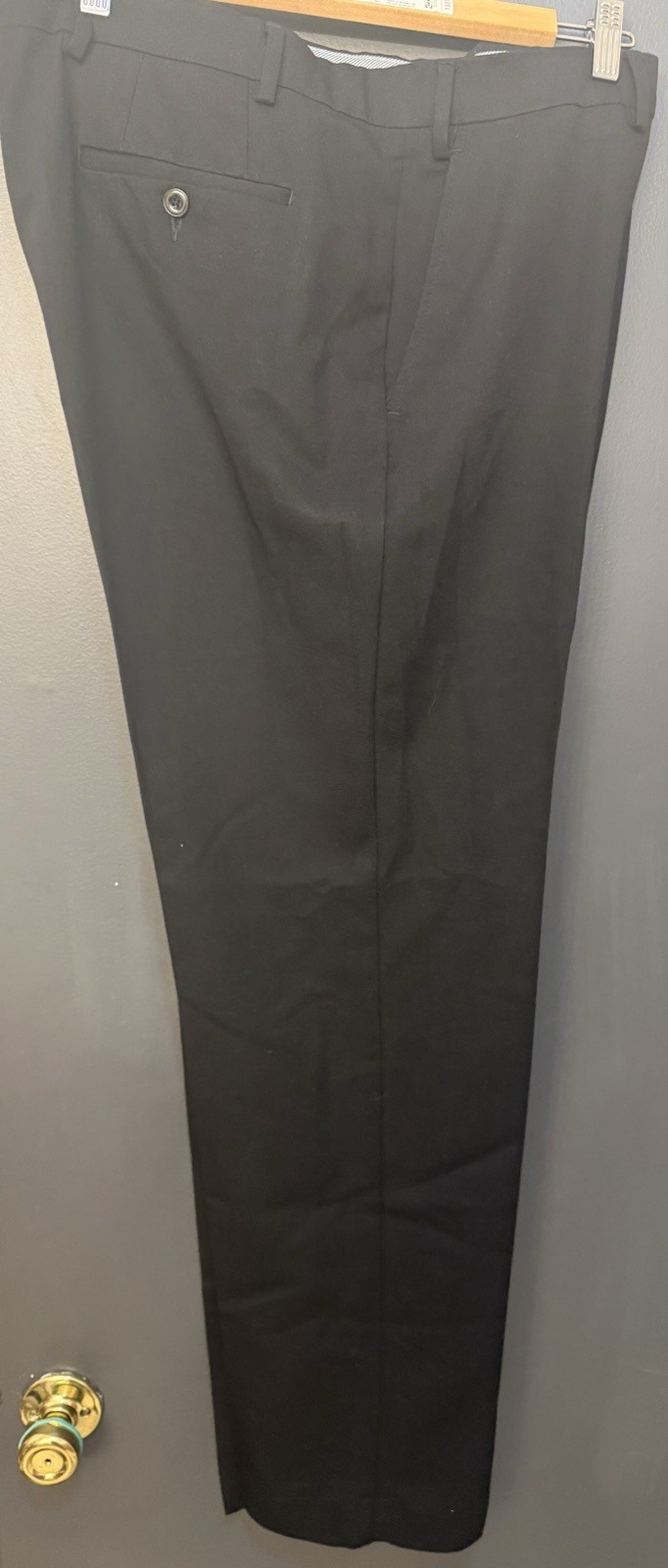 Michael Kors Men’s Black Solid Dress Pants Straight Regular Fit Flat Front 36W