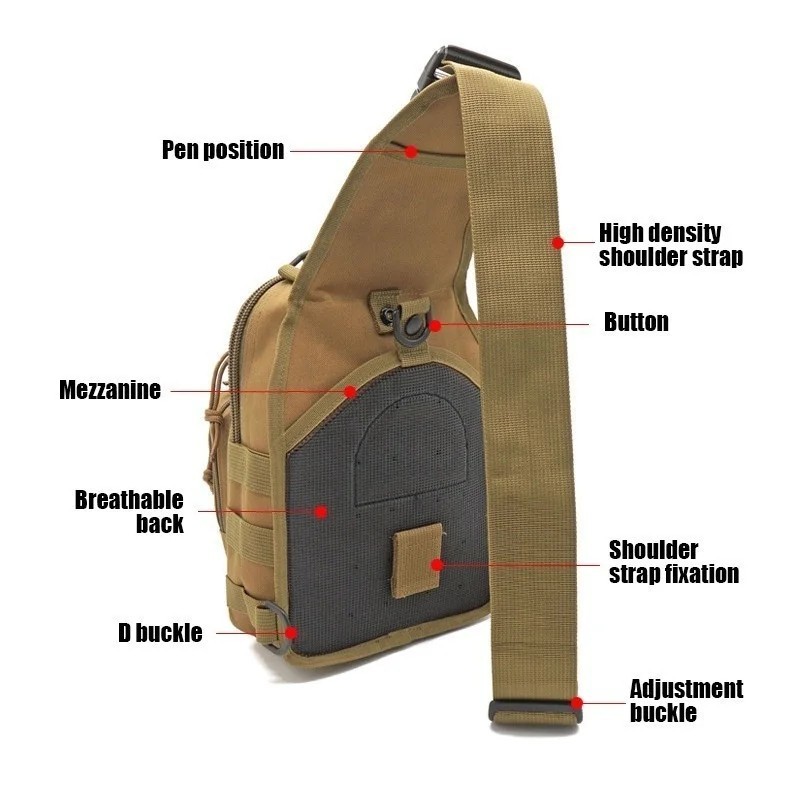 Mens Backpack Tactical Sling Shoulder Bag Molle Travel Chest Pack Outdoor Hiking