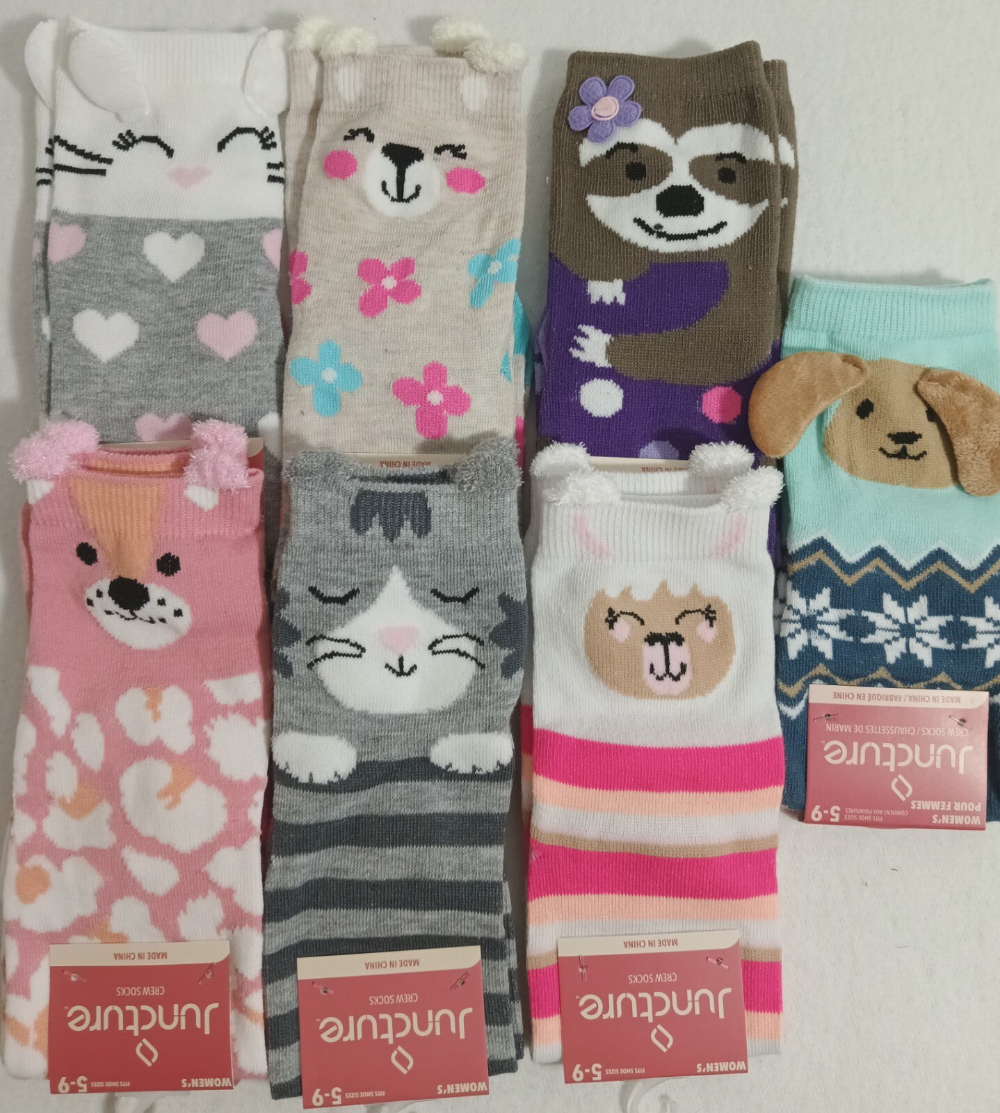 Juncture Women’s Crew Socks, FUN Novelty BUY 5 GET THE 6TH ONE FREE