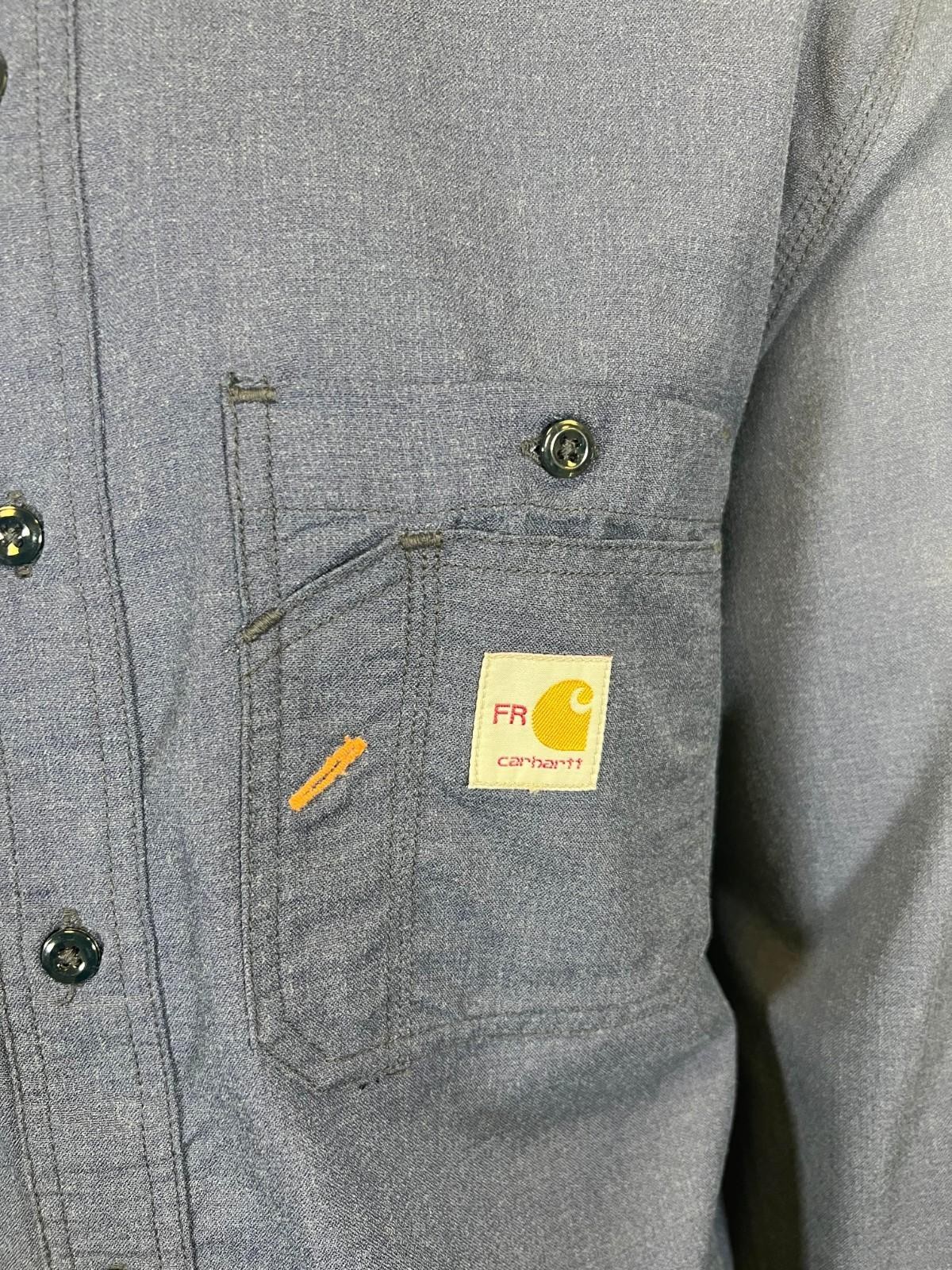 Carhartt FR Men’s Navy Shirt Flame Resistant Long Sleeve Lightweight (S02)