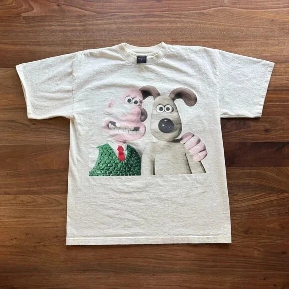 Vintage 90s Wallace & Gromit white t-shirt classic Shaun the sheep S-5XL