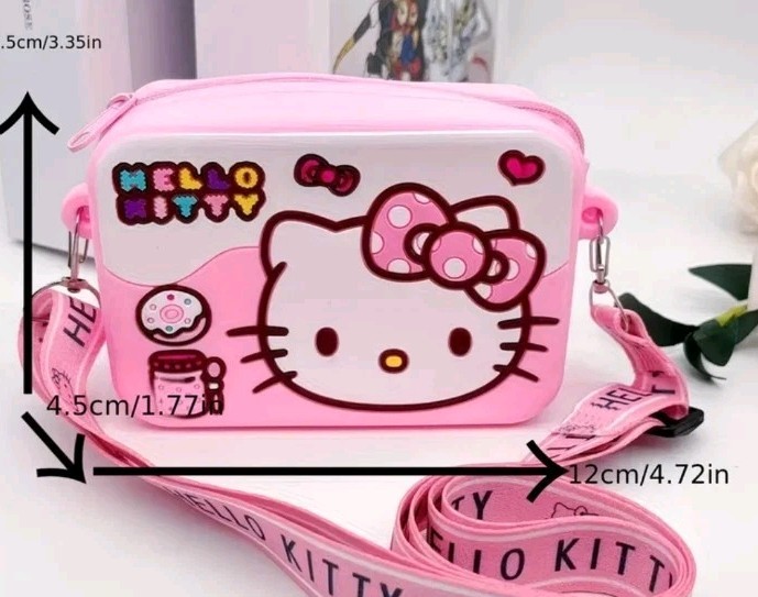 Hello Kitty Fun And Trendy Rubber Zippered Shoulder Wallet Purse, Ages 4+,NEW!