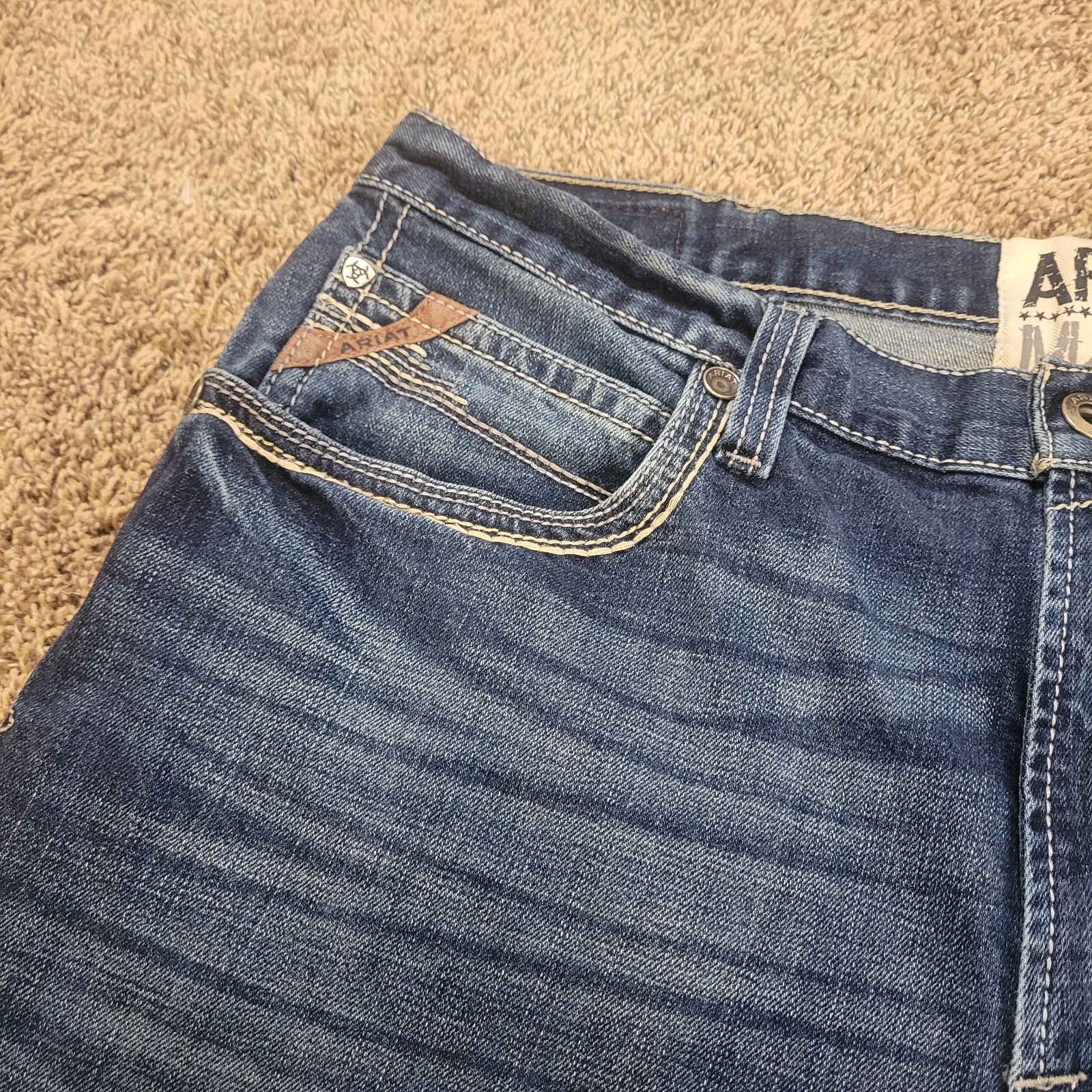 Ariat M4 Men Jeans 40×32 Low Rise Boot Cut Denali Stretch Western Workwear