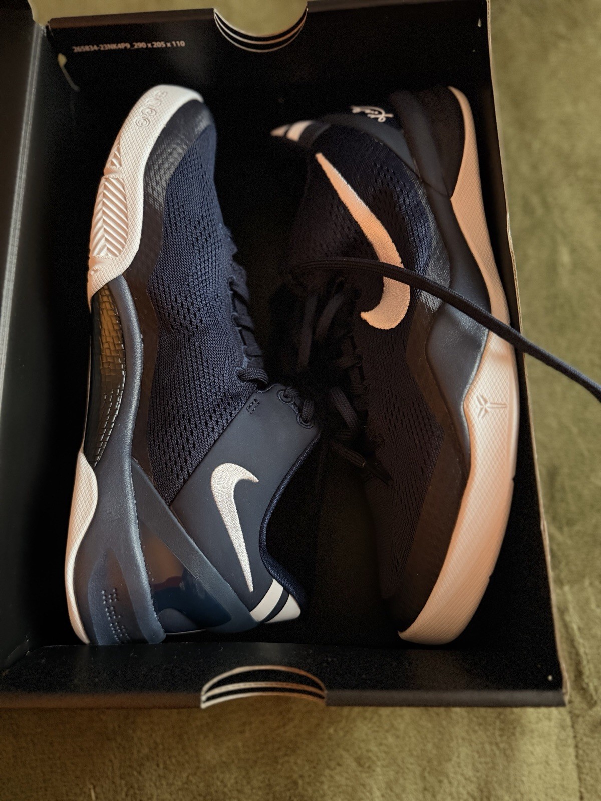 Nike Kobe VIII College Navy White Size 7 Y 8.5 W Original Box Basketball New