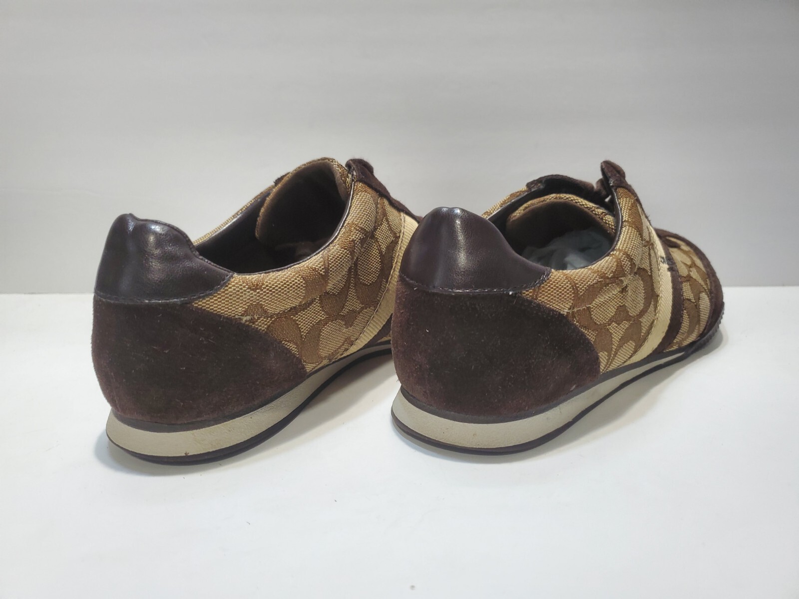 Coach Nelson Women’s CC Monogram Brown Sneakers – Size 8.5B