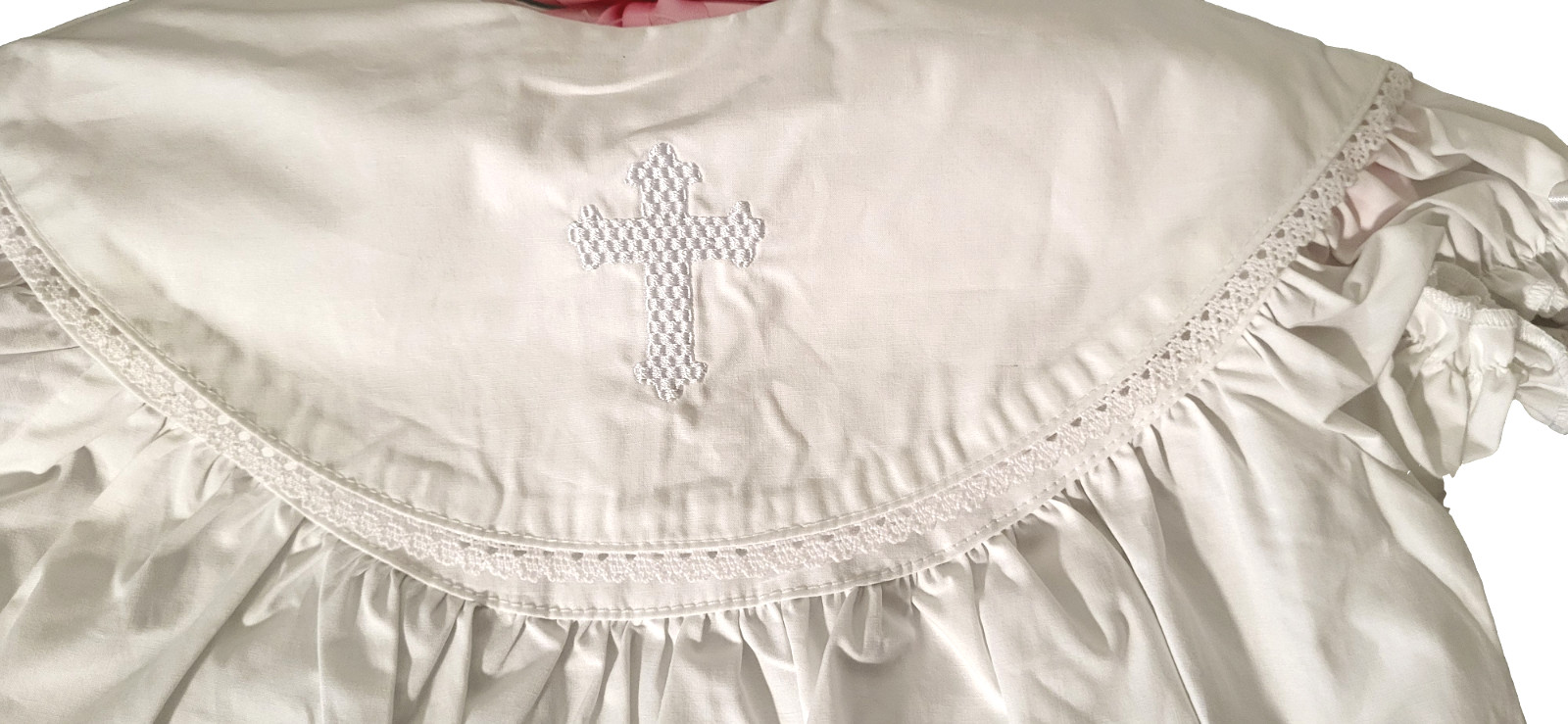 Mud Pie Bubble Romper White Christening Outfit Girl’s One-Piece 0-6 Months
