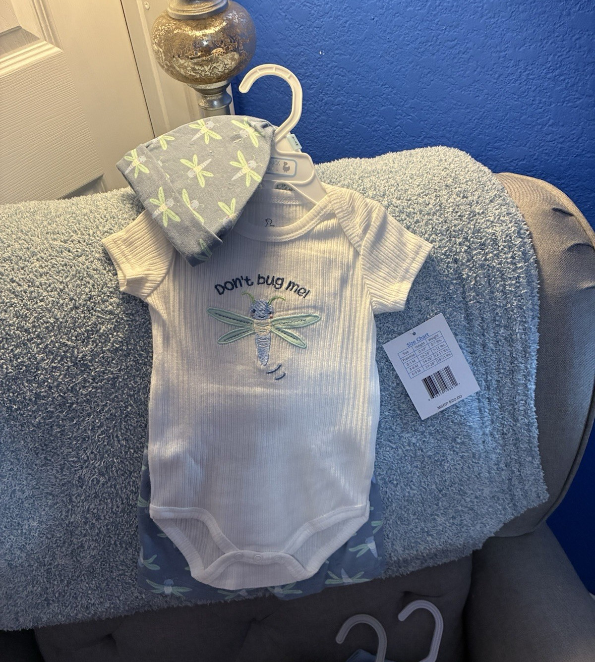 Duck Duck Goose 2pc 6-9M Cotton Bodysuit & Shorts Set Dragonfly Snap