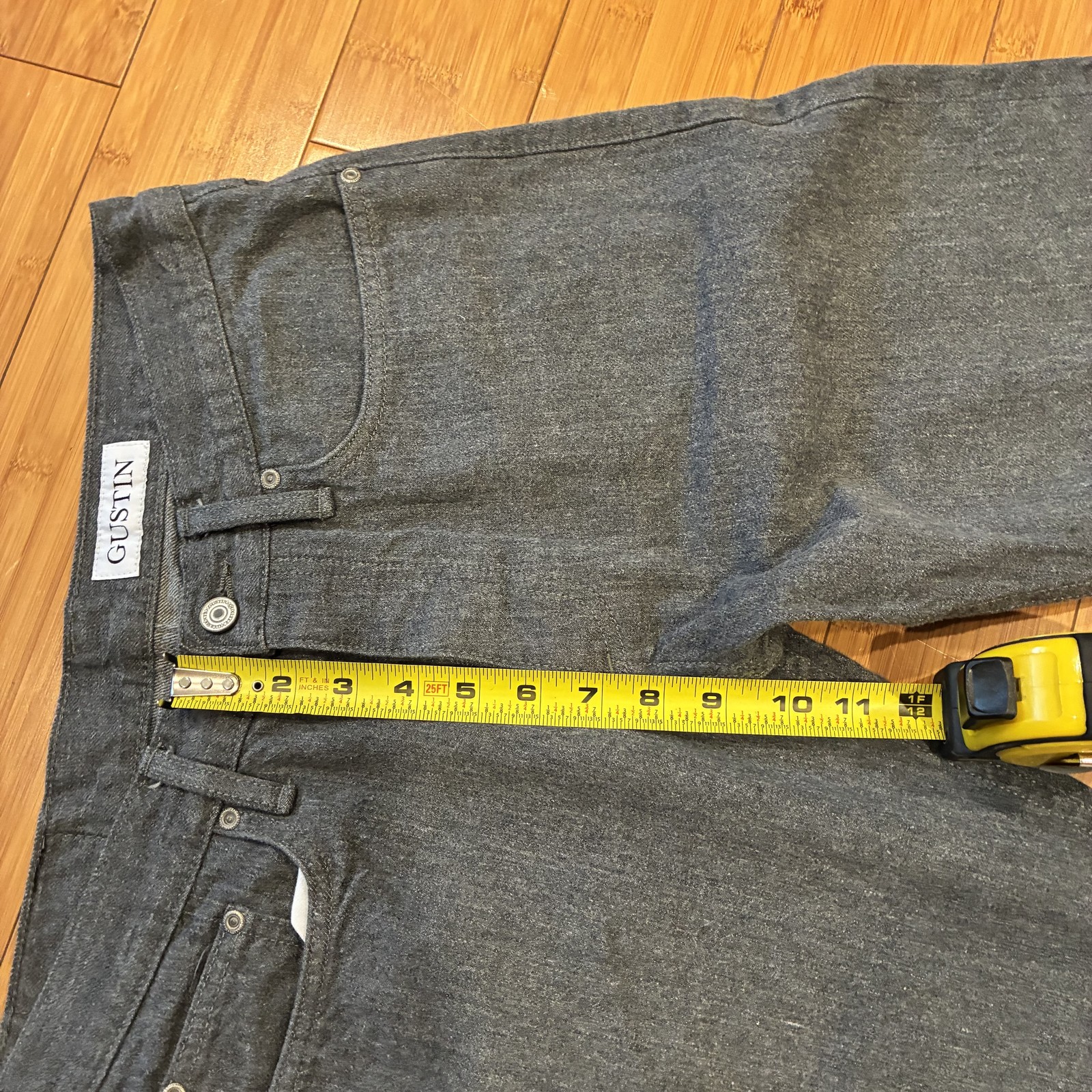Gustin California Straight Raw Men’s Grey Jeans 31×32 Selvedge Denim