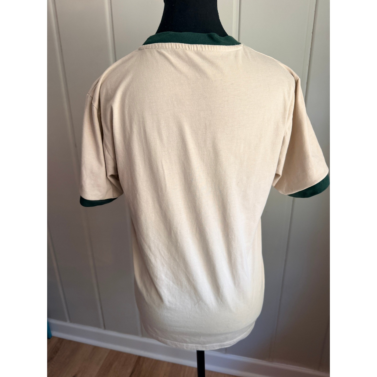 Banff National Park Graphic Tee Cream Green ringer sleeves