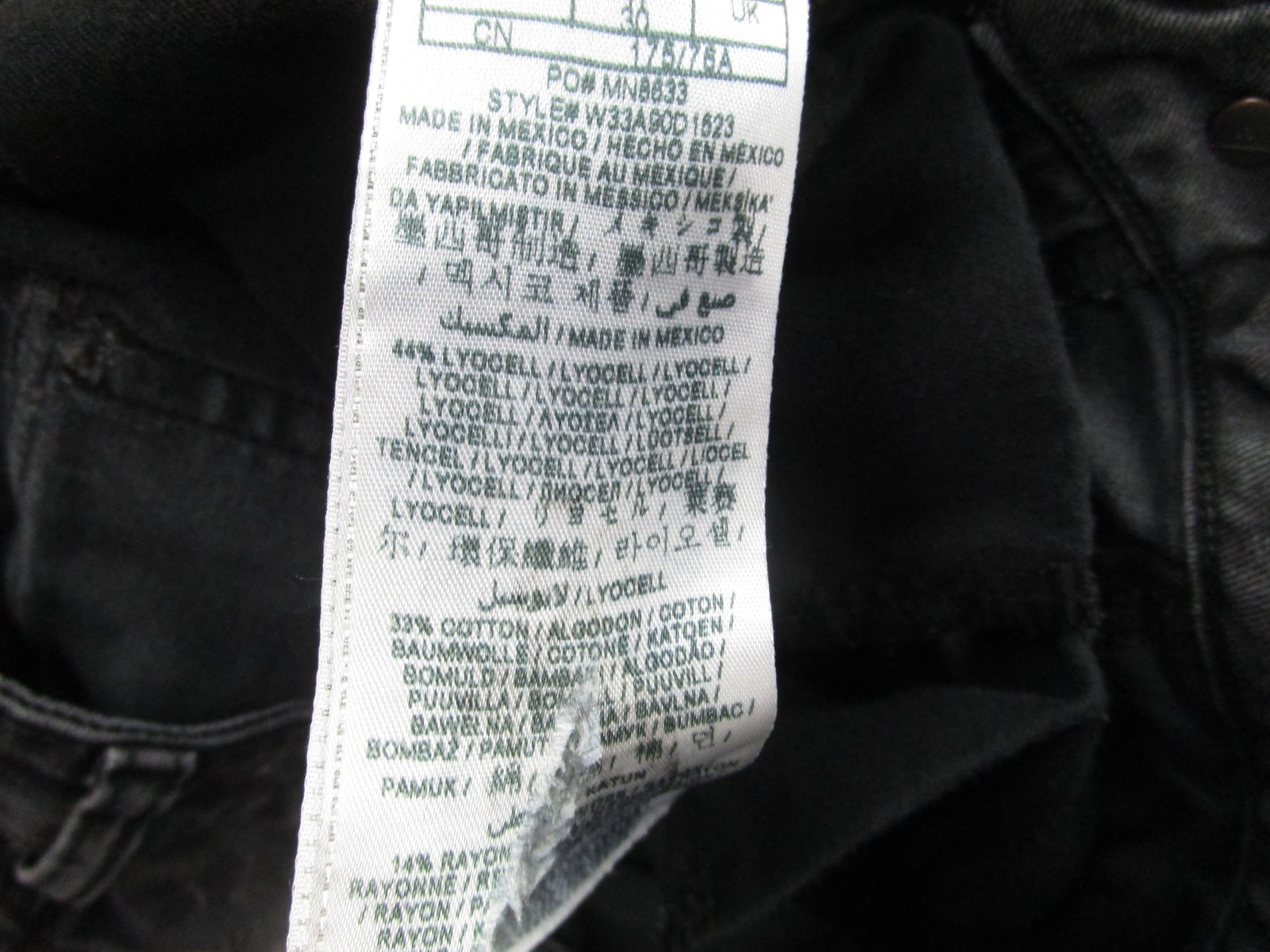 Guess Jeans Mens 30 Black Gray Acid Wash Cargo Skinny Moto Zipper Distressed