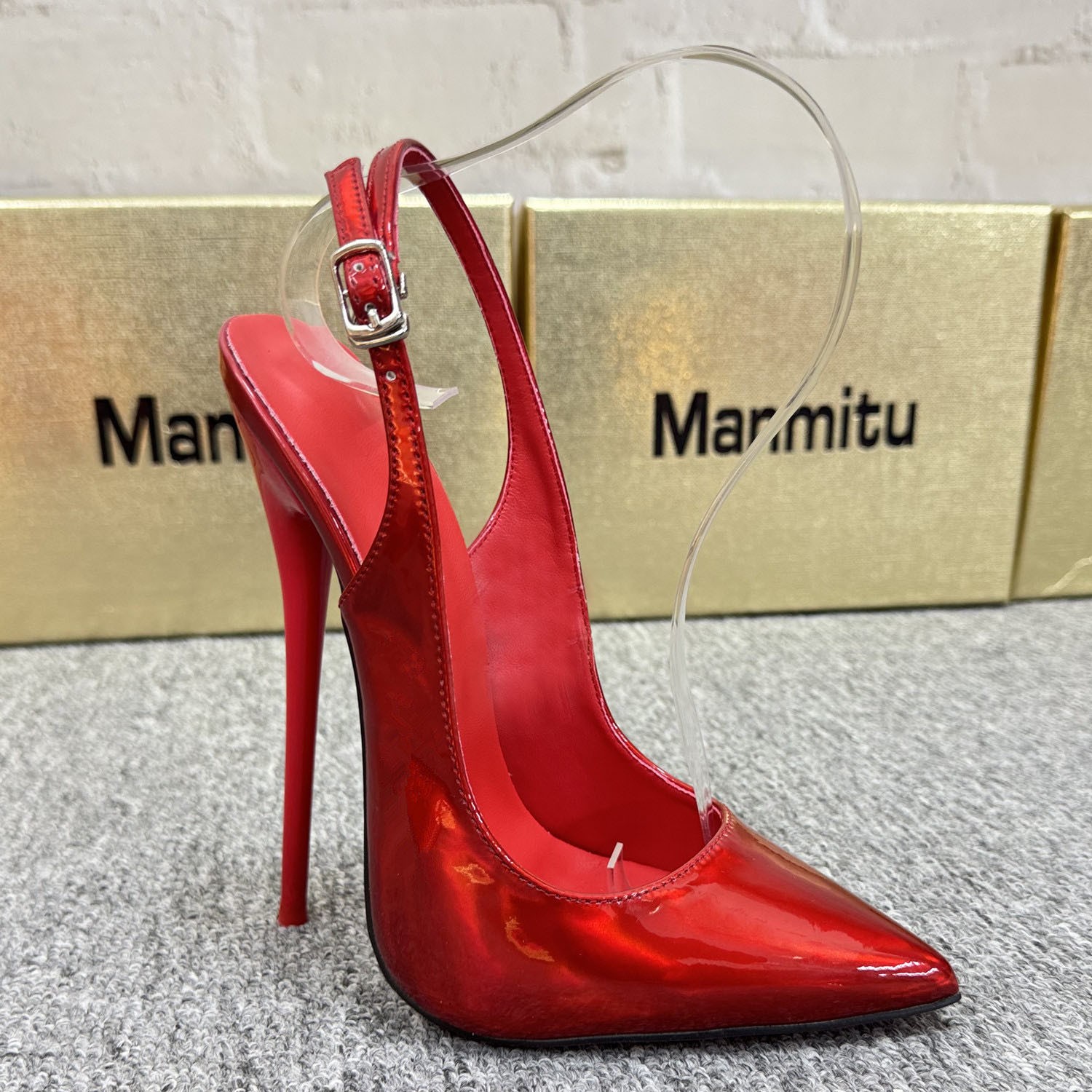 14/16cm Women Stiletto Pointed Toe Slingback Sandals High Heel Pumps Party Shoes