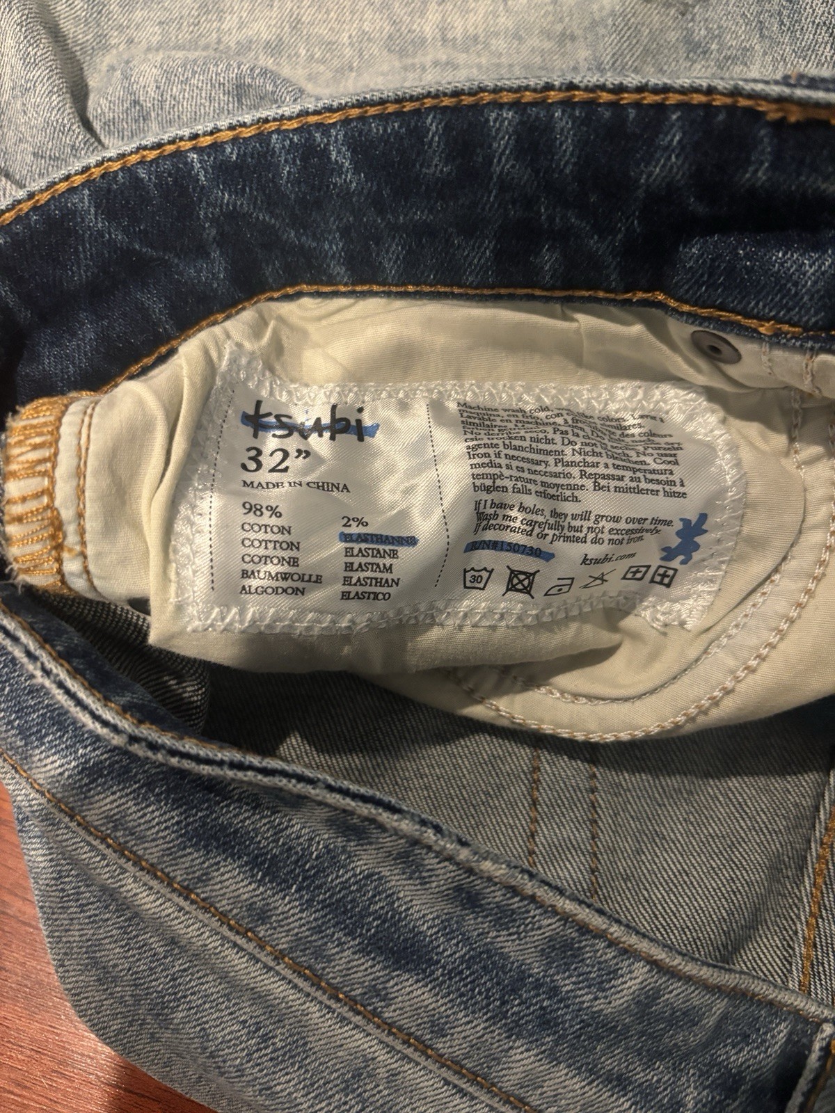 Straight Light Blue Ksubi Jeans No Distressed Size 32
