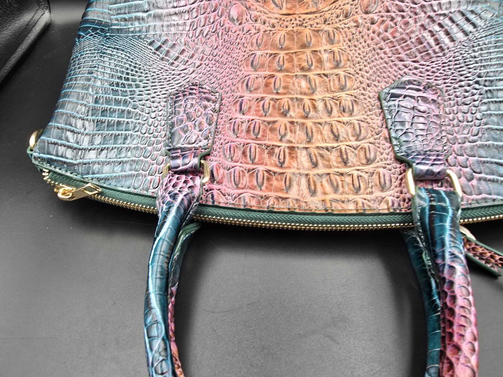 Croc-Embossed Faux Leather Tote
