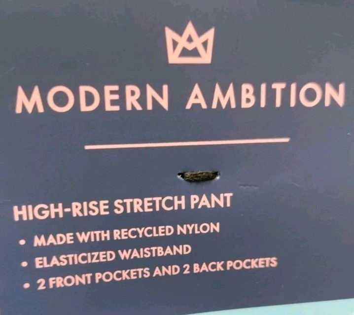MODERN AMBITION LADIES HIGH-RISE STRETCH PANT. 2 FRONT AND 2 BACK POCKETS.