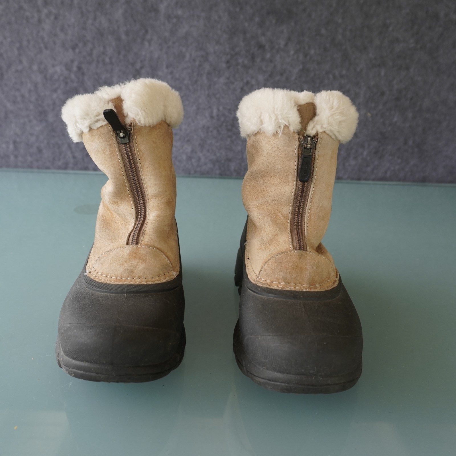 SOREL Snow Angel Zip Winter Boots Womens 6 Suede Waterproof Fur Insulated Brown