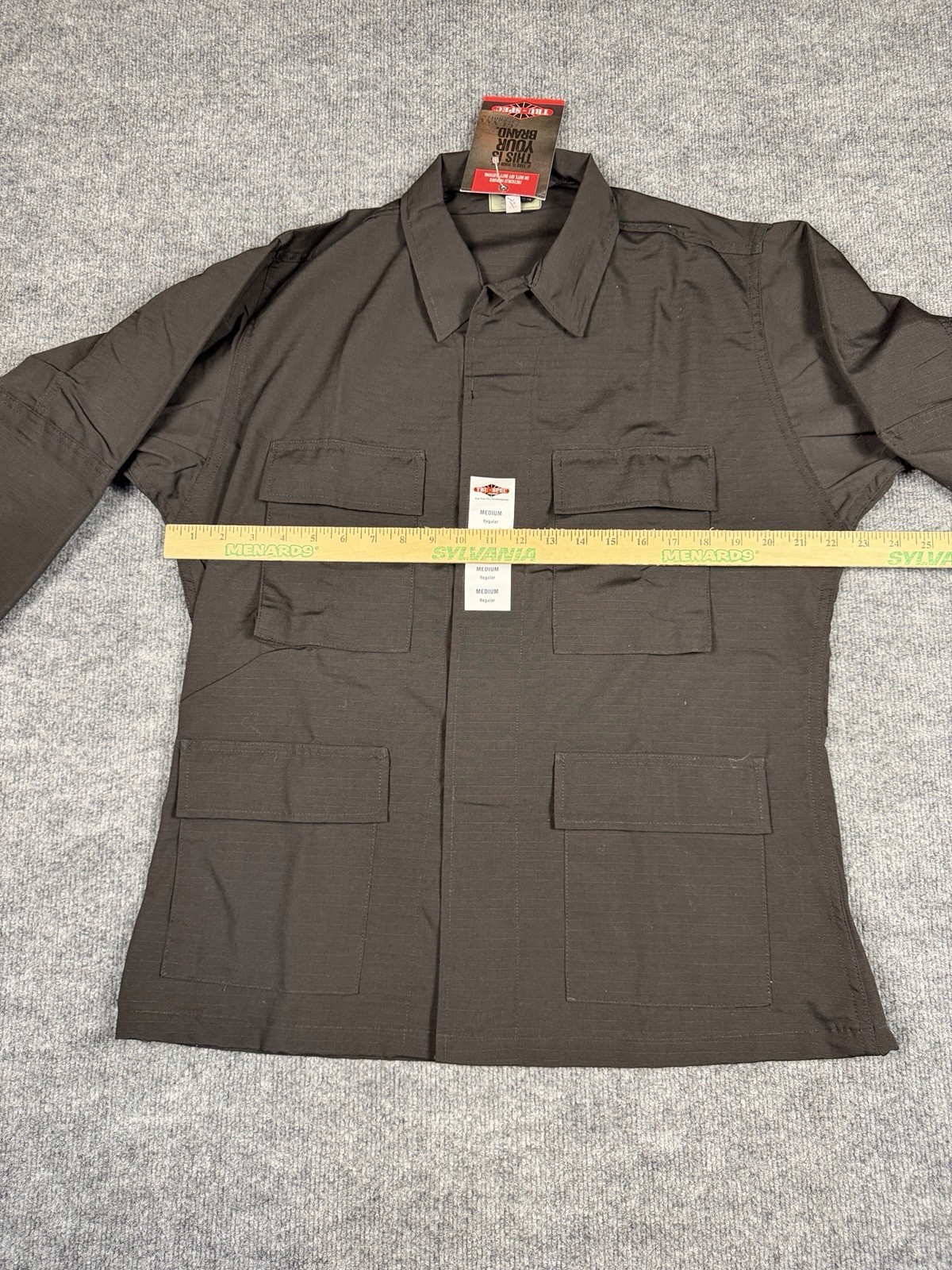 Tru-Spec Tactical Uniform Shirt Black Medium Regular Ripstop BDU NEW Tags