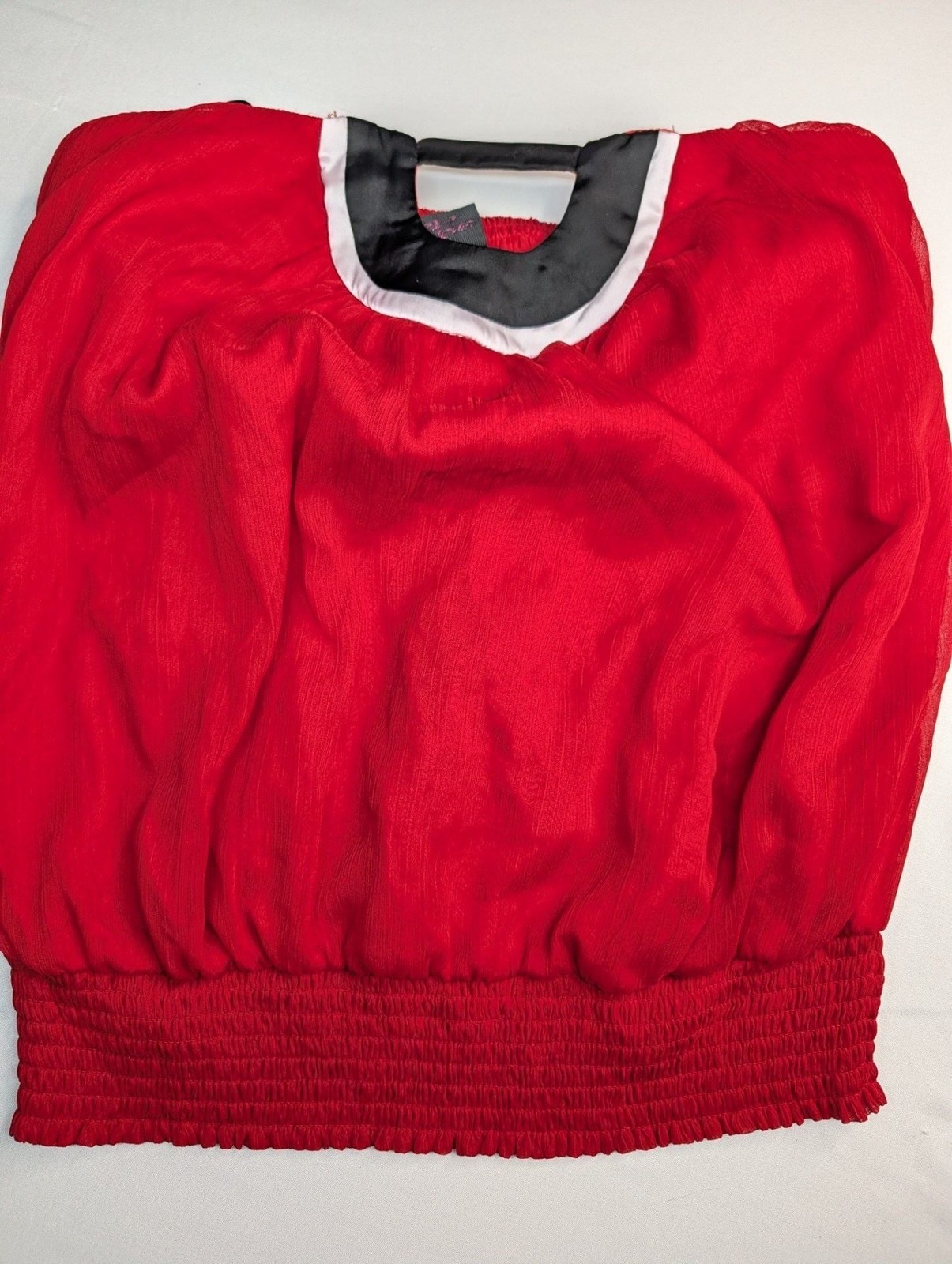 2b bebe Red Smocked Strapless Tube Top