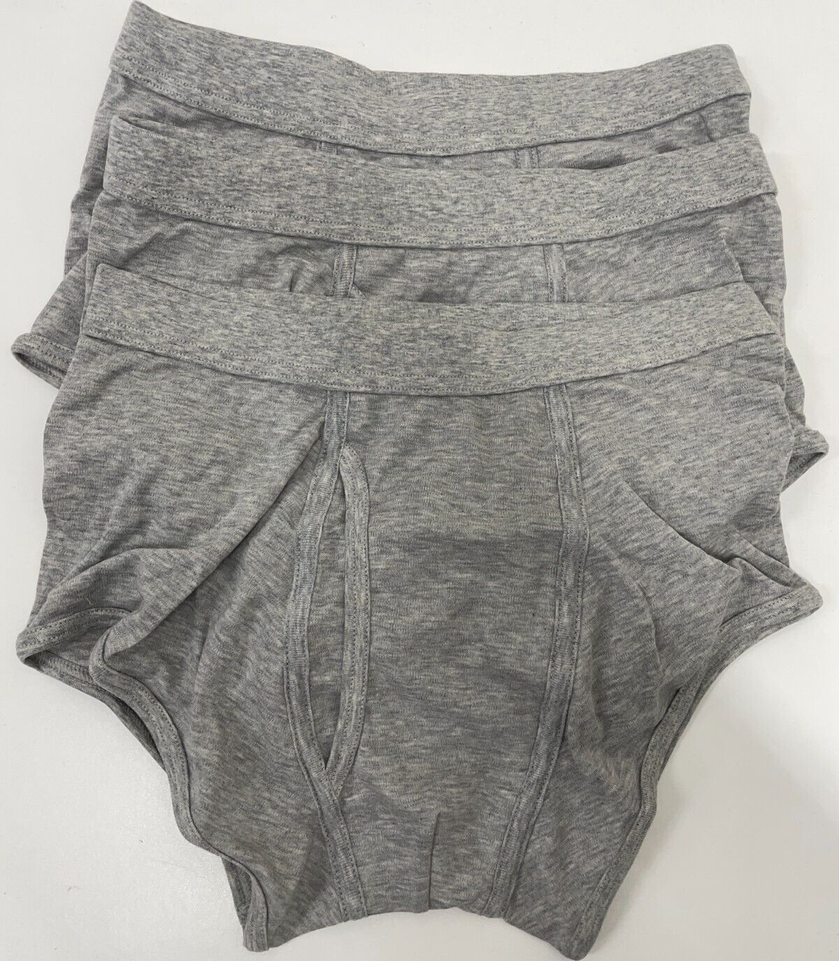 Pack of 6 The White Briefs Elm Mens S Gray Melange 100% Organic Cotton Underwear