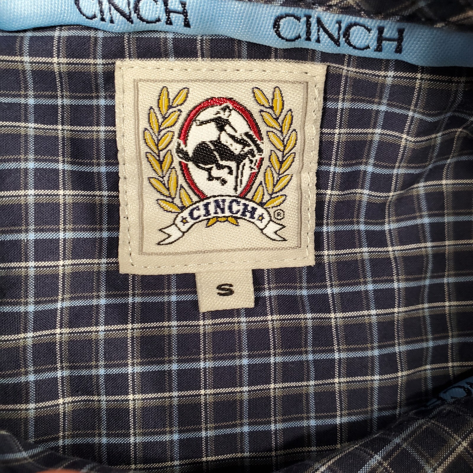 Cinch Mens Shirt Small Grey Black Tartan Western Grunge Cowboy Hipster