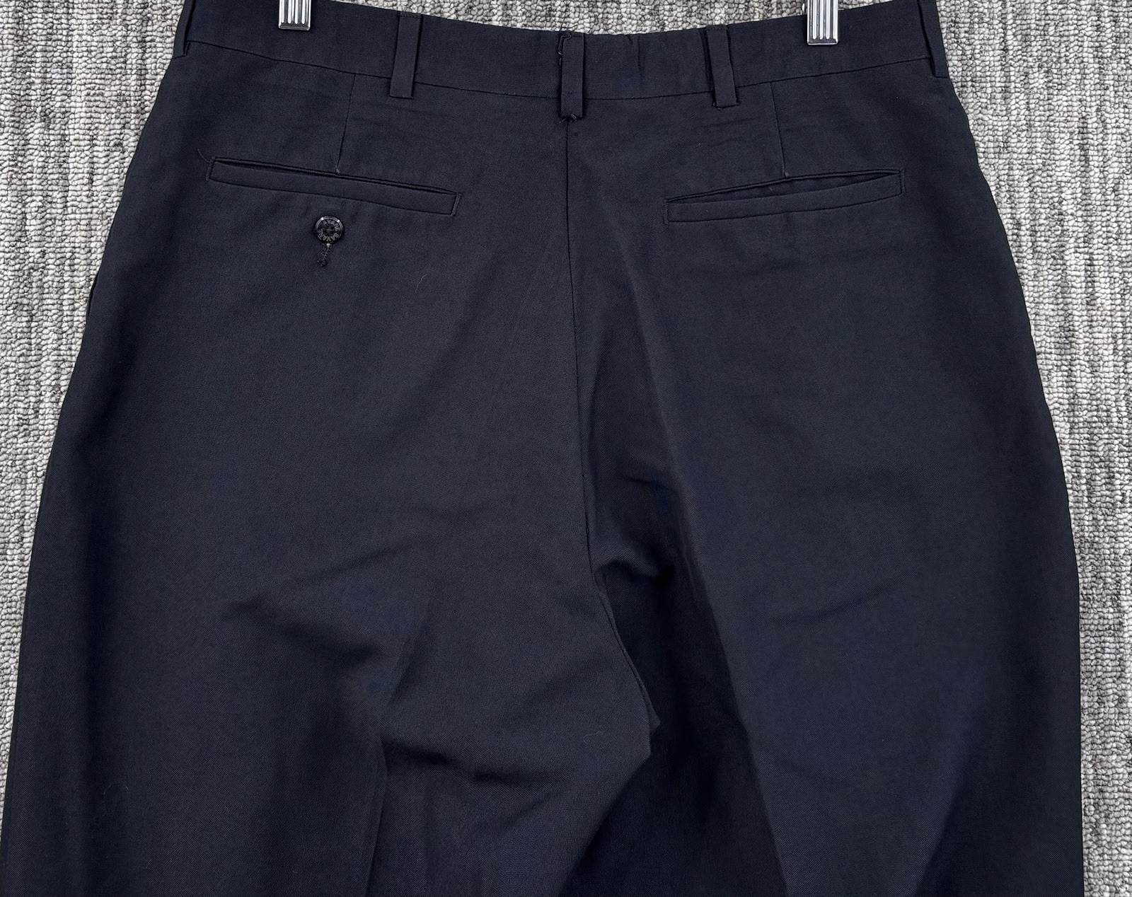 VTG Men’s Loose Relaxed Black Pleated Cuffed Dress Pants 32×31 Talon Zipper